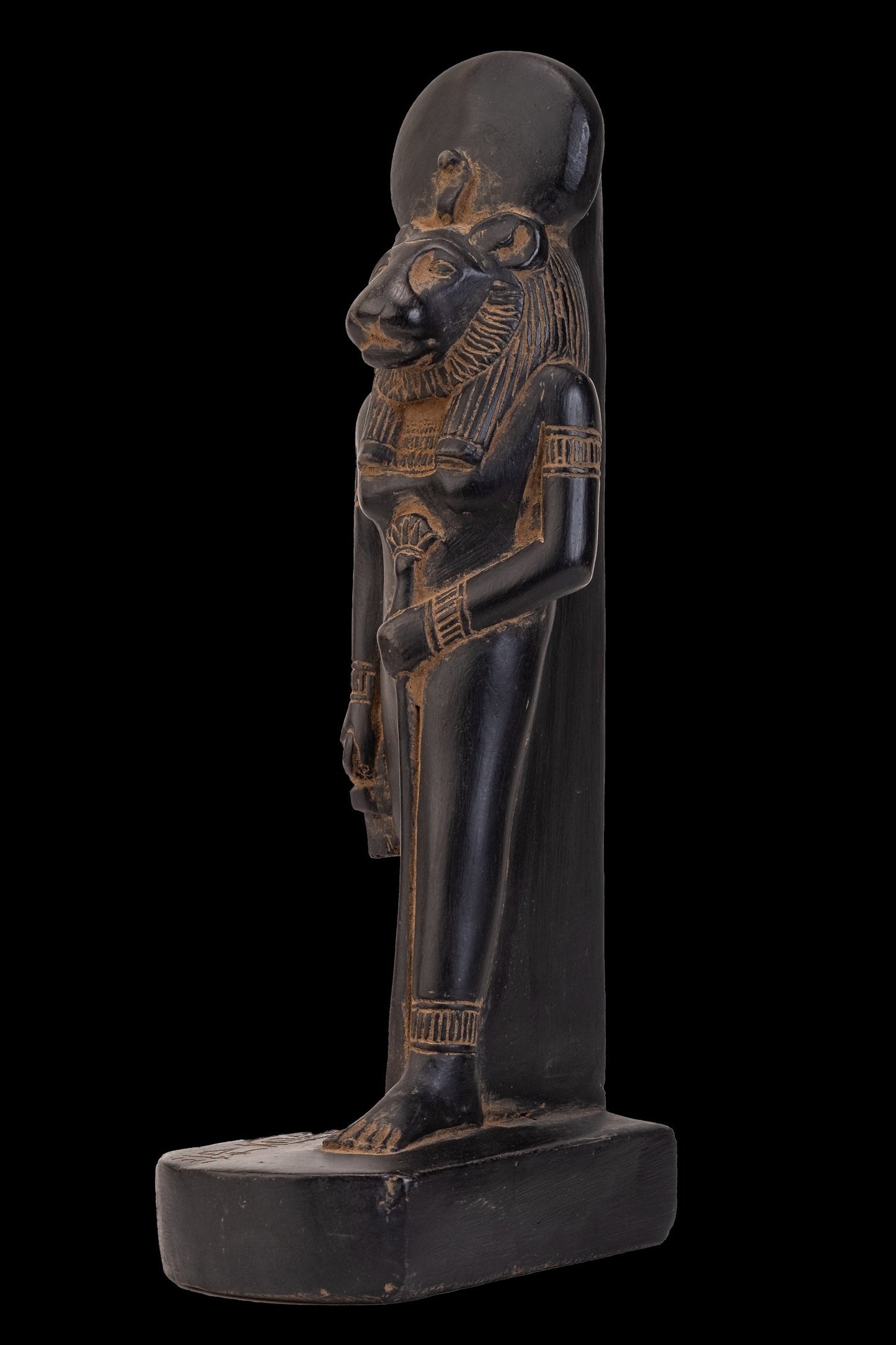 Ancient Egyptian statue of Sekhmet, whose Lioness head with a woman's body has the eye of the sun