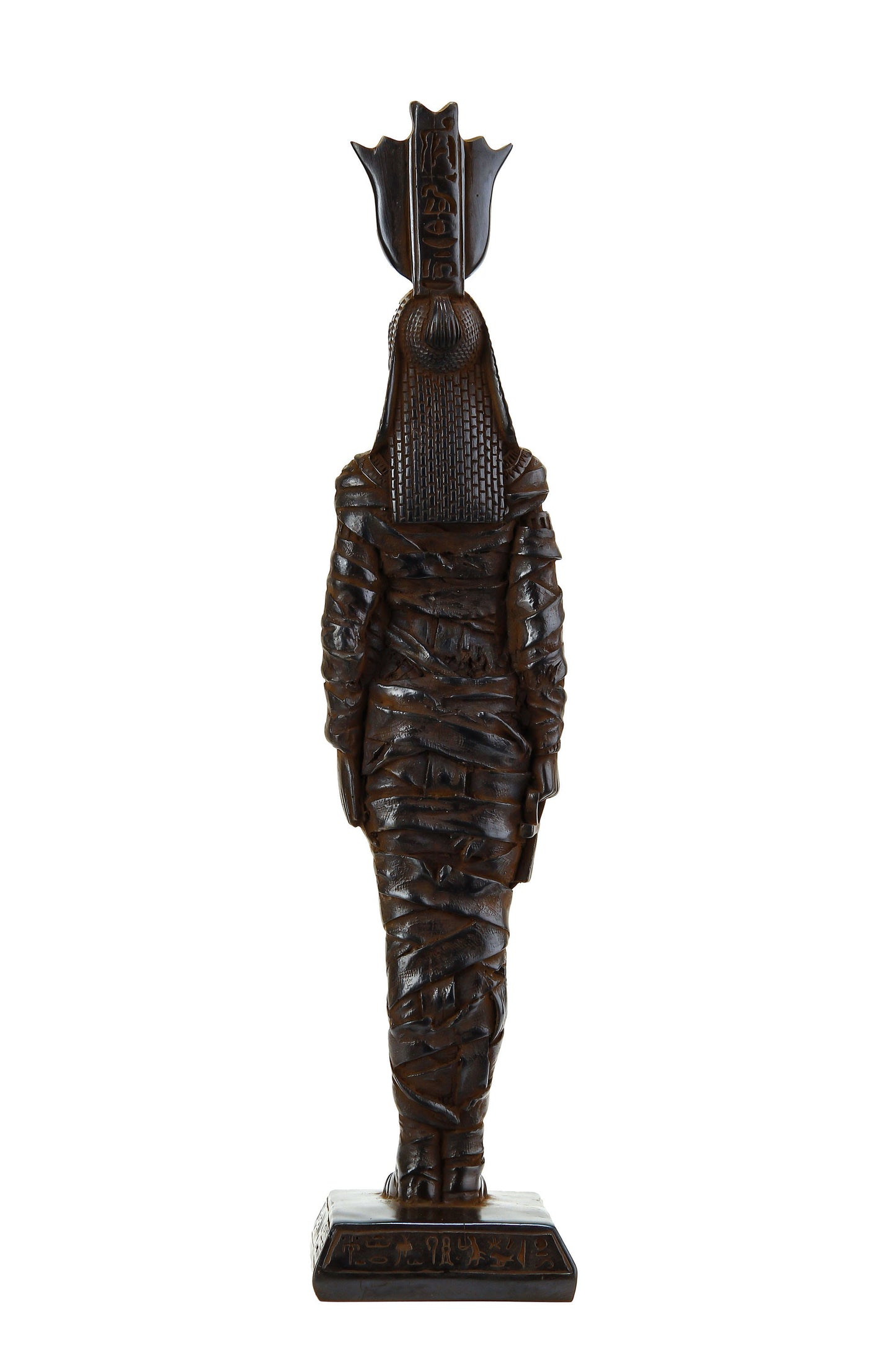 Large black Statue  of Goddess Isis in form of a mummy contains eye of Horus solid stone made in Egypt