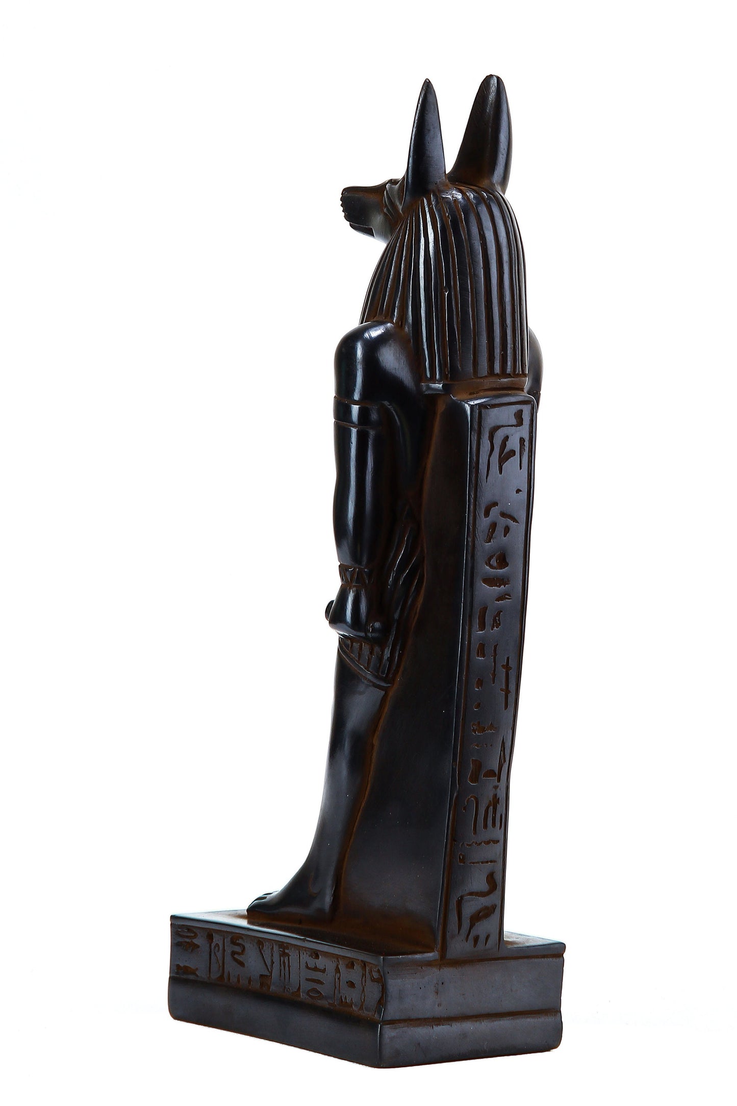 Egyptian Anubis statue Black solid stone made in Egypt, also called Anouilh, ancient Egyptian symbol of the dead, represented by a Jackal