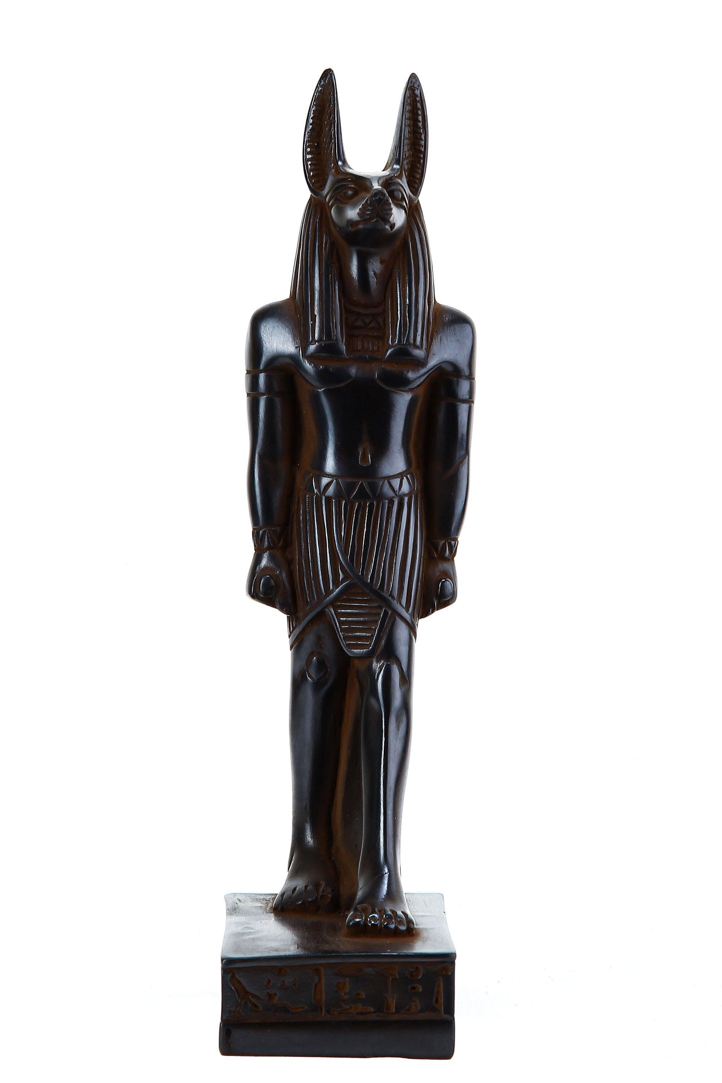 Egyptian Anubis statue Black solid stone made in Egypt, also called Anouilh, ancient Egyptian symbol of the dead, represented by a Jackal