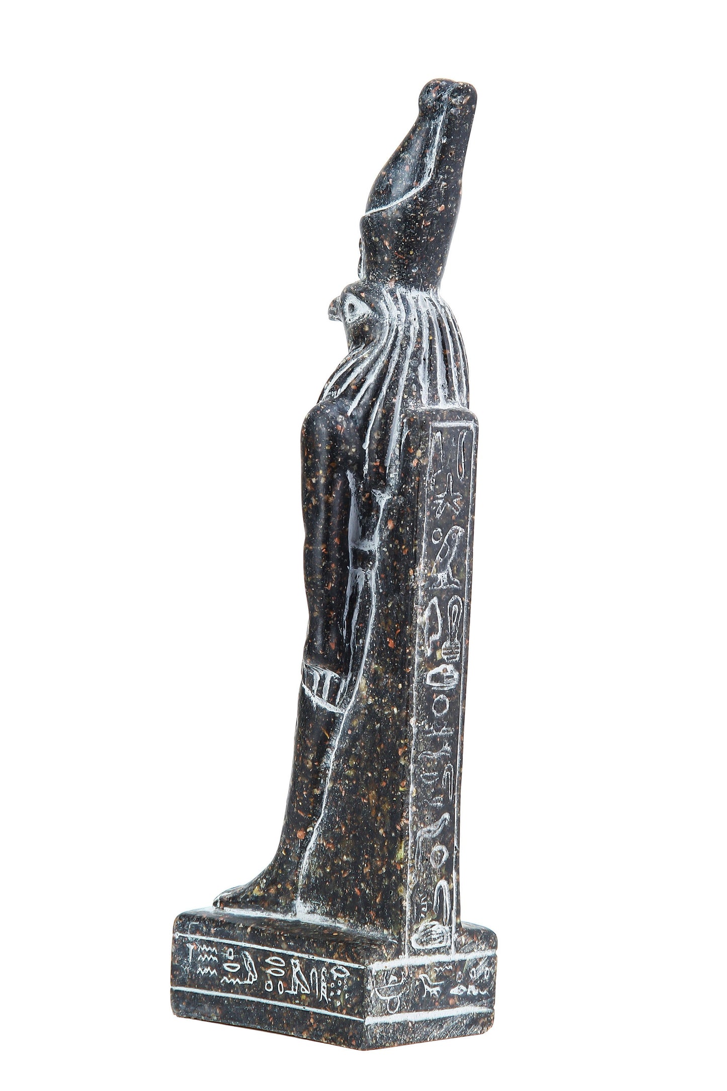 Egyptian statue Falcon Bird Horus granite stone made in Egypt. Horus is the son of Osiris and Isis