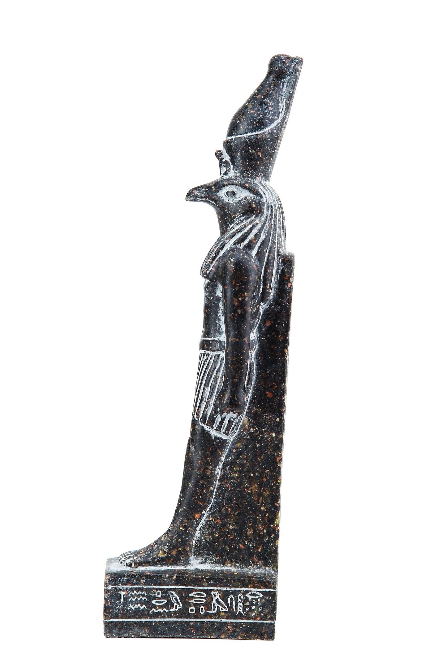 Egyptian statue Falcon Bird Horus granite stone made in Egypt. Horus is the son of Osiris and Isis