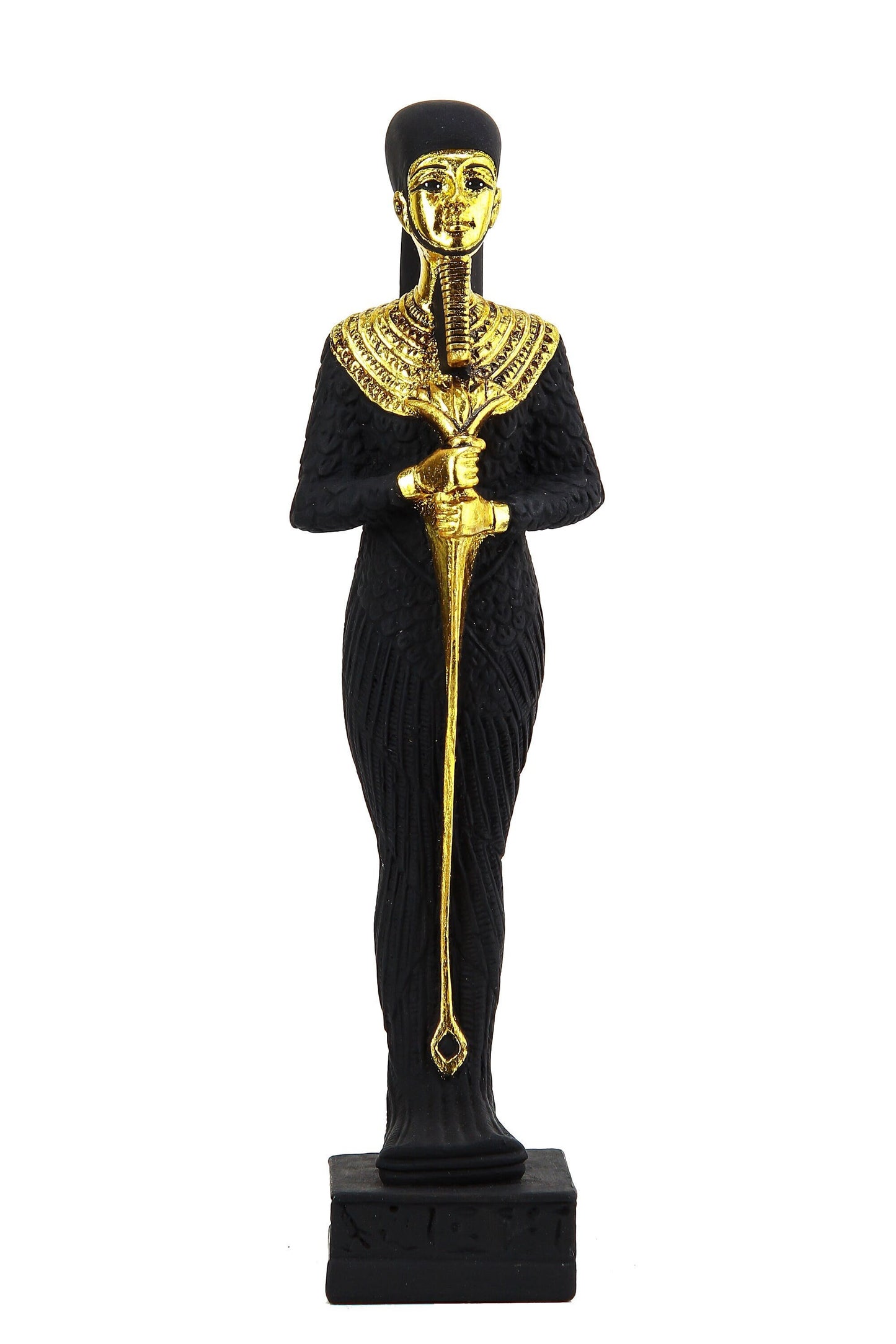 Ancient Egyptian statue of Ptah an ancient Egyptian deity made of Heavy stone gold leaf hand painted in Egypt