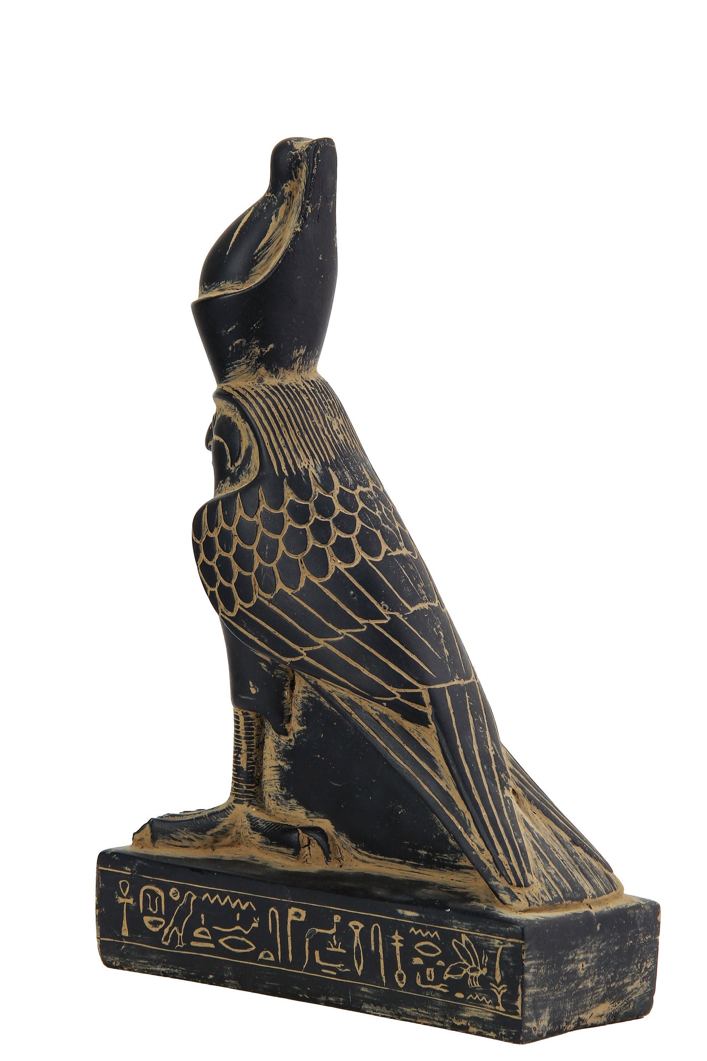 Statue of Horus Falcon Bird sculpture large black heavy stone made in Egypt