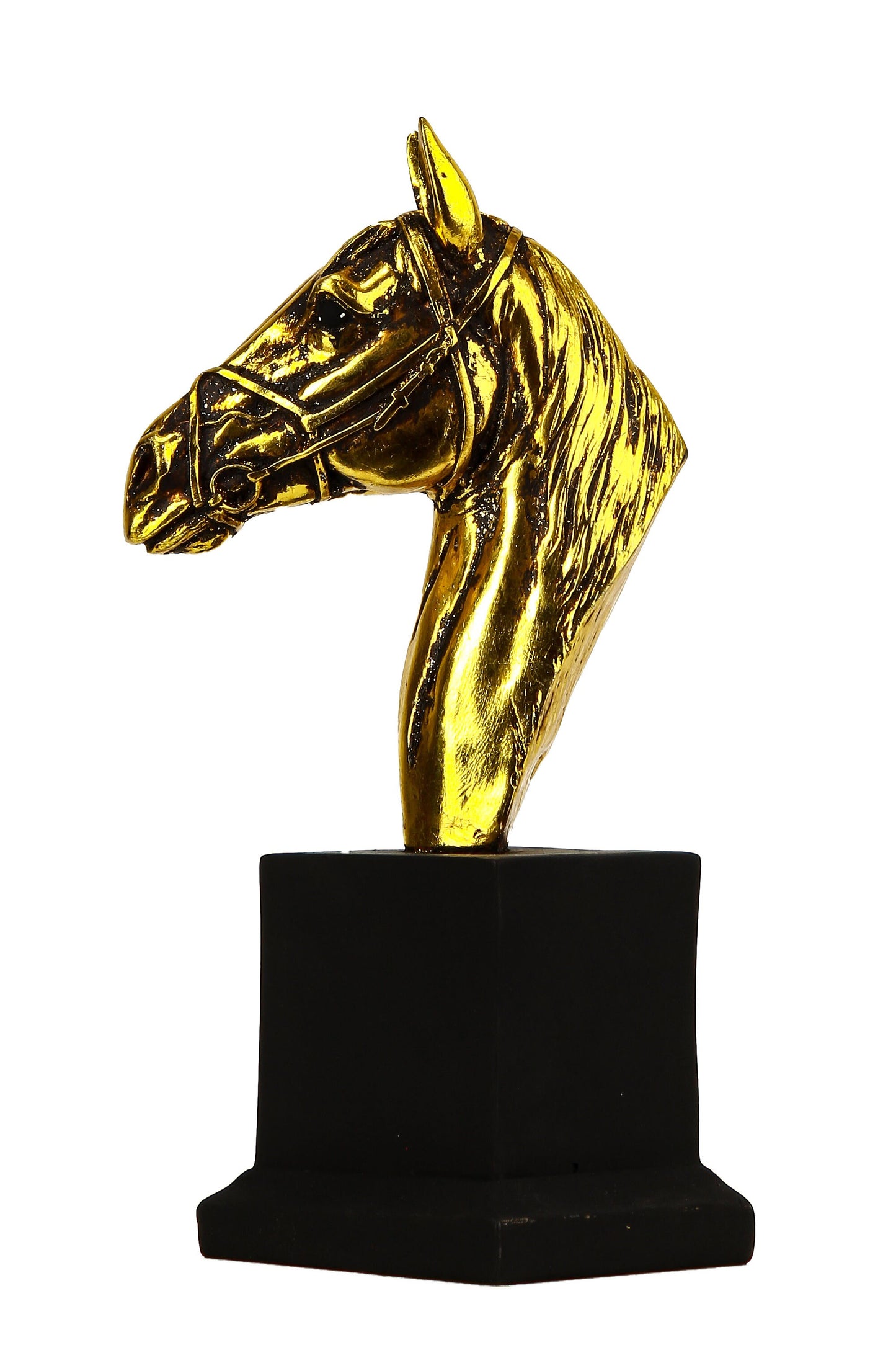 A head of Horse gold leaf hand painted solid stone made in Egypt