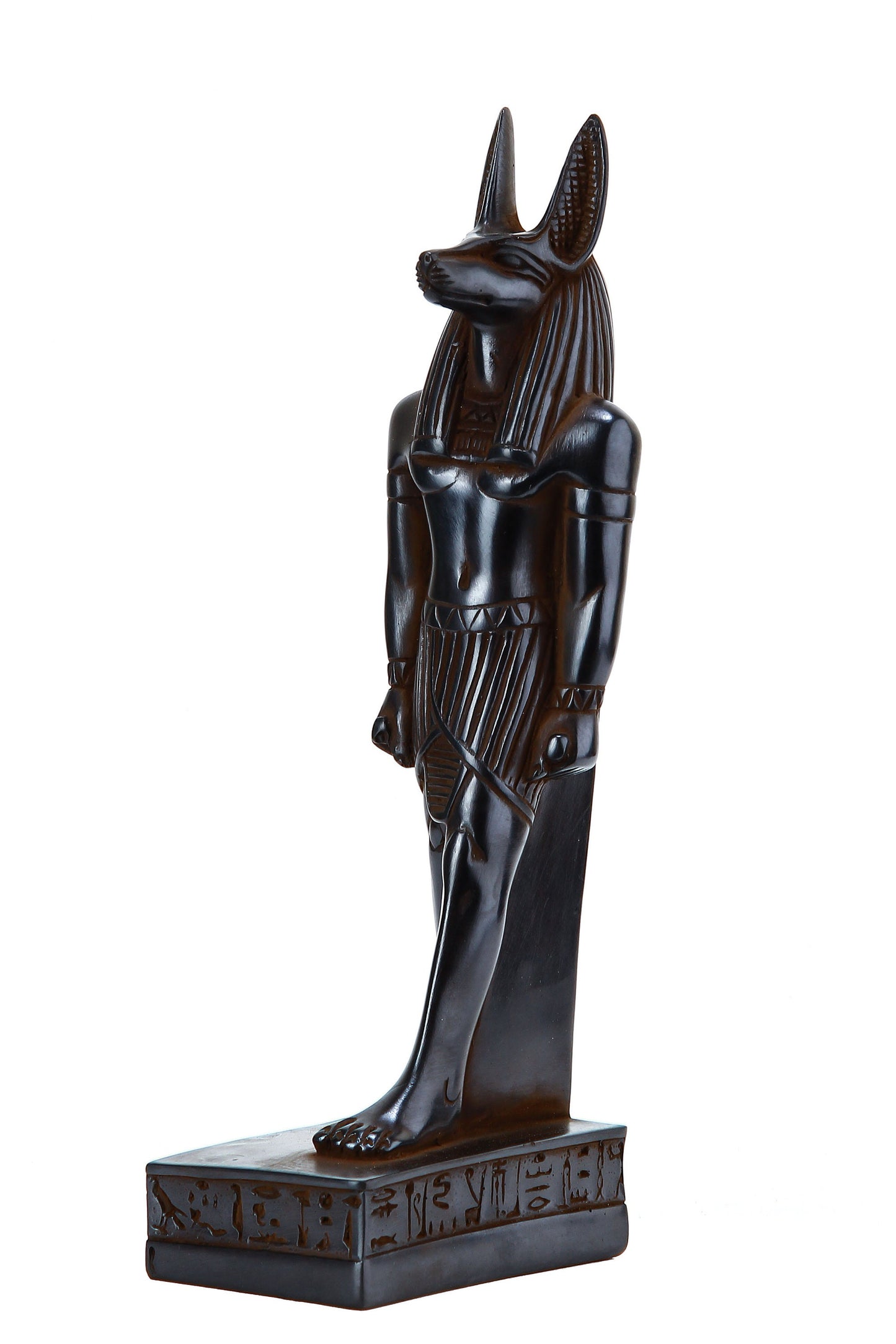 Egyptian Anubis statue Black solid stone made in Egypt, also called Anouilh, ancient Egyptian symbol of the dead, represented by a Jackal