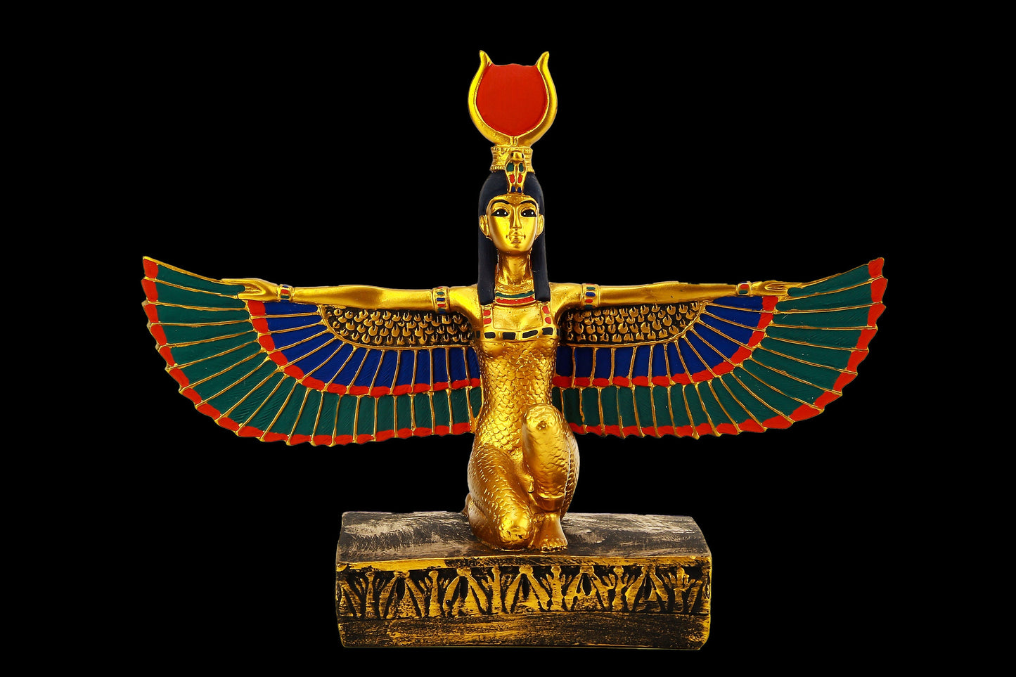 Egyptian statue of Isis wings goddess of fertility