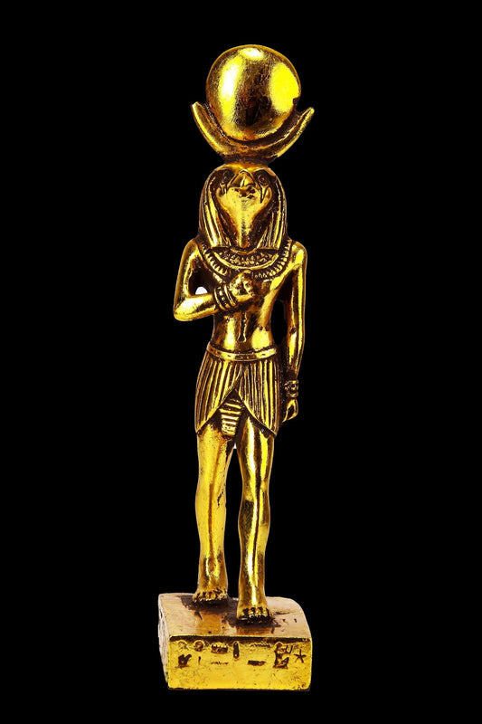 Ancient Egyptian statue of sun God Ra Harakhte made in Egypt In one of his many forms