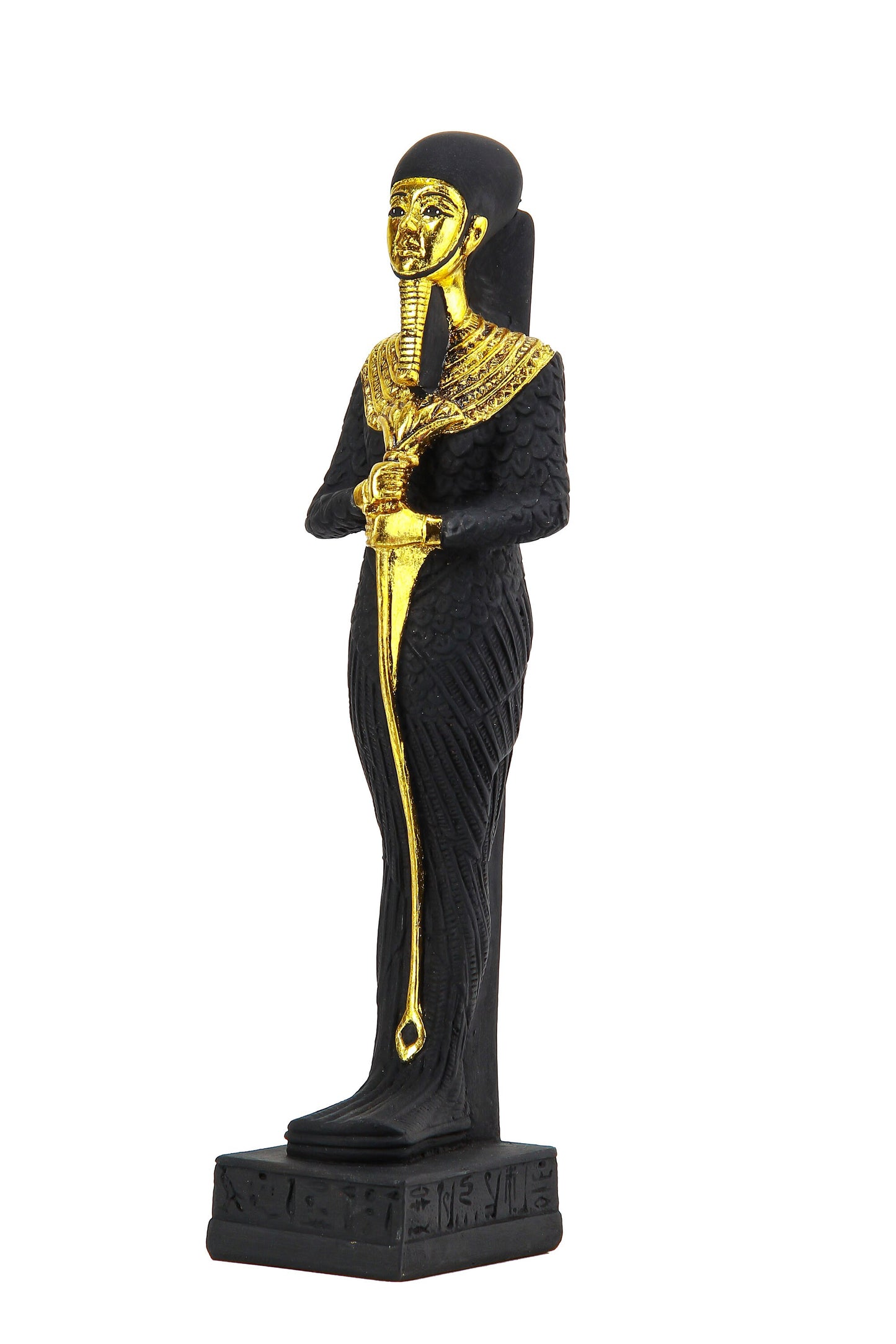 Ancient Egyptian statue of Ptah an ancient Egyptian deity made of Heavy stone gold leaf hand painted in Egypt