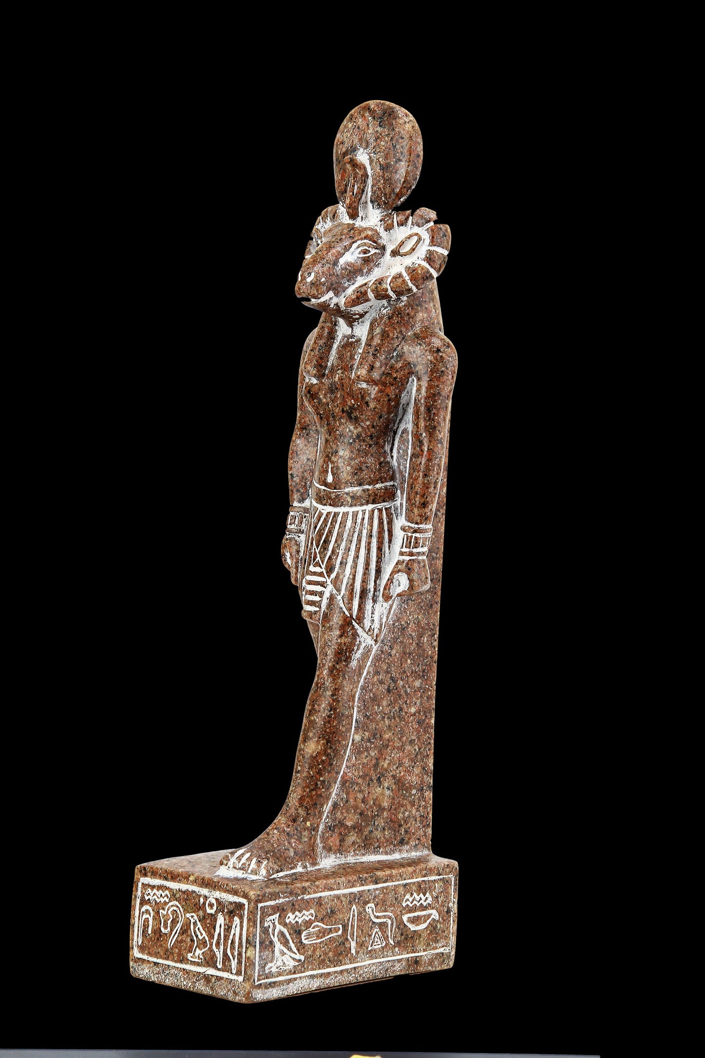 Statue of ancient Egyptian God Khnum granite stone made in Egypt