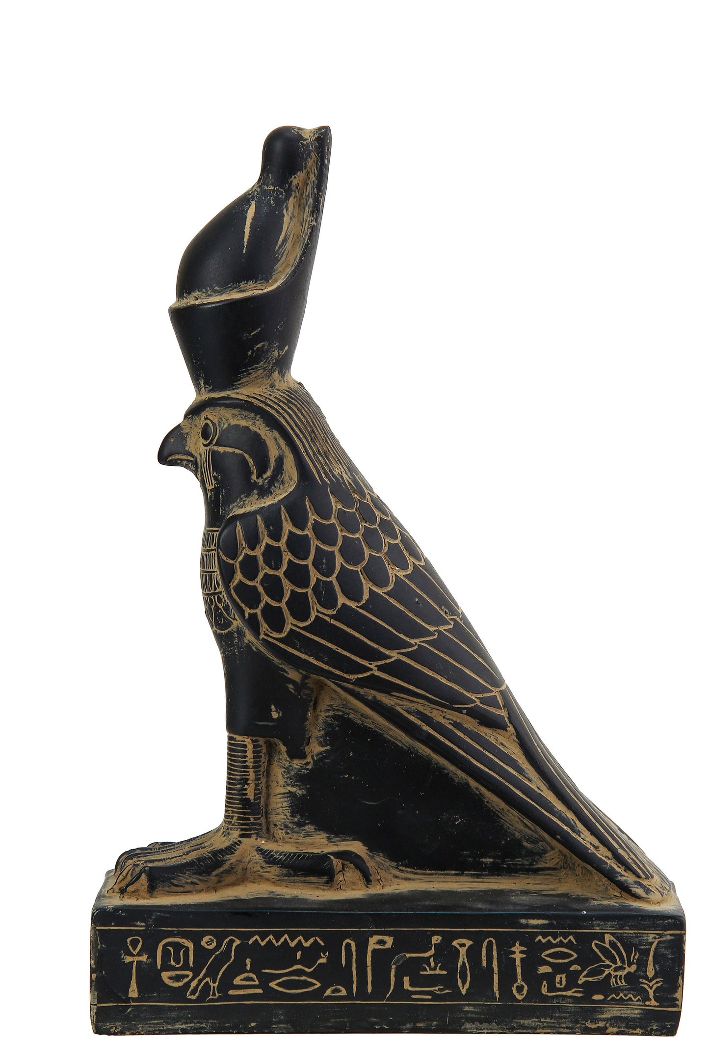 Statue of Horus Falcon Bird sculpture large black heavy stone made in Egypt