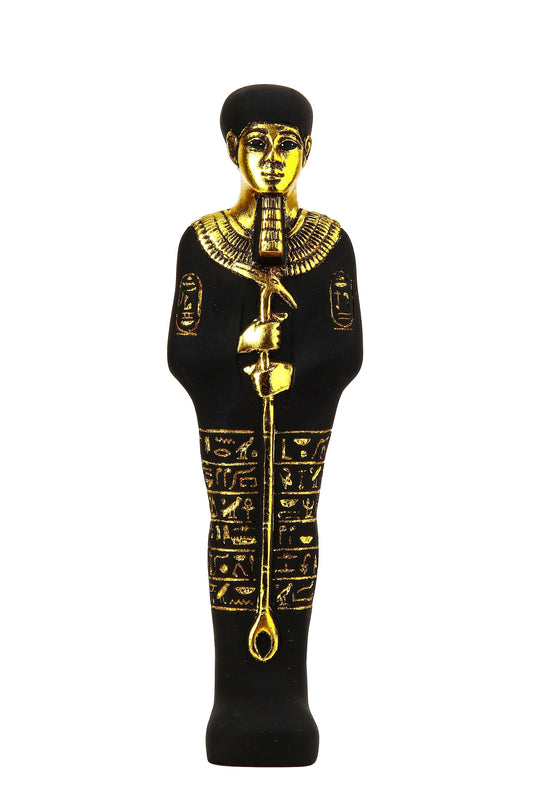 Ancient Egyptian statue of Ptah is an ancient Egyptian deity - Heavy stone gold leaf hand painted made in Egypt