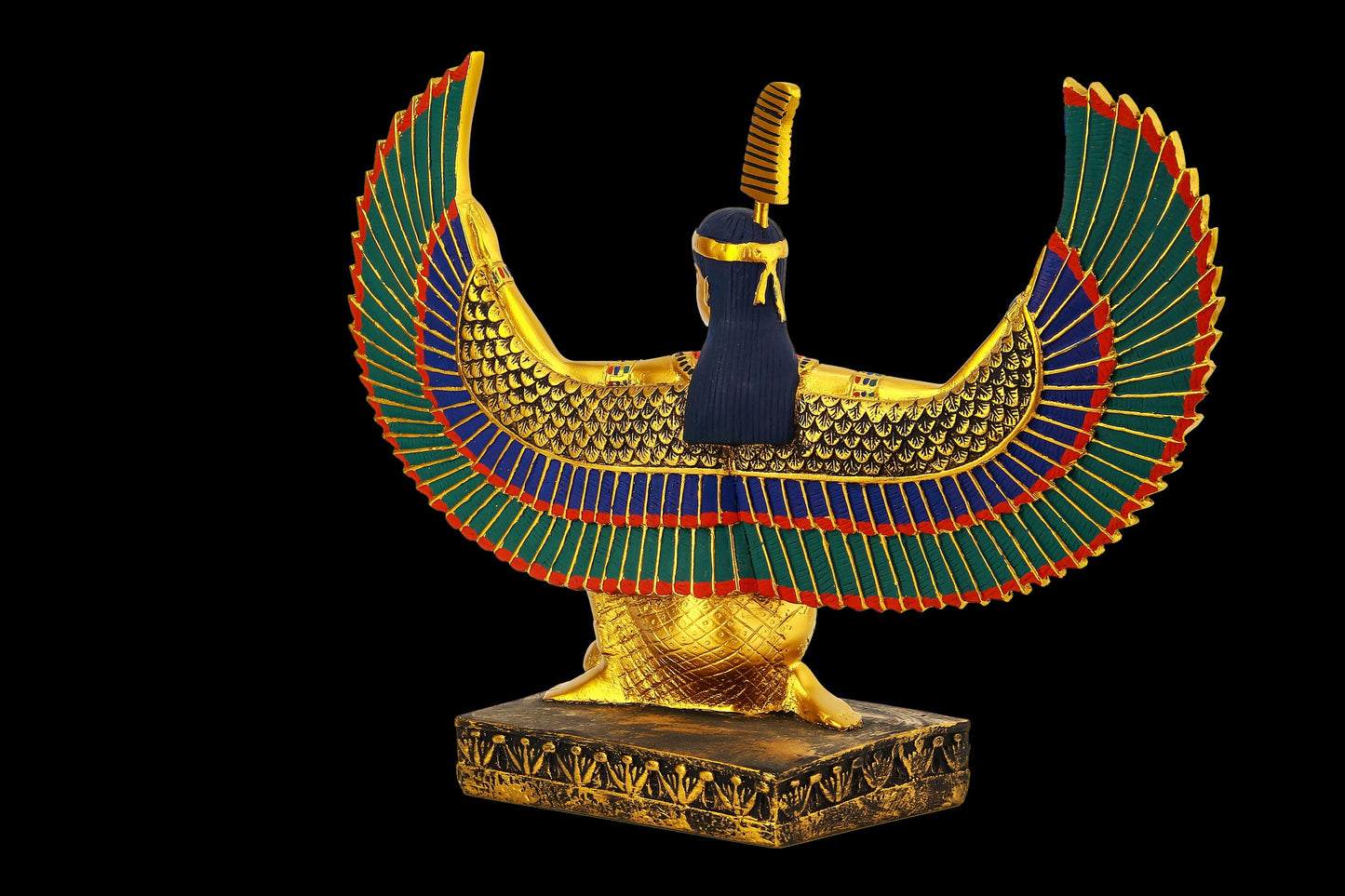 Egyptian Goddess Maat open wings statue sculpture hand painted made in Egypt. Maat was the goddess of harmony and Justice