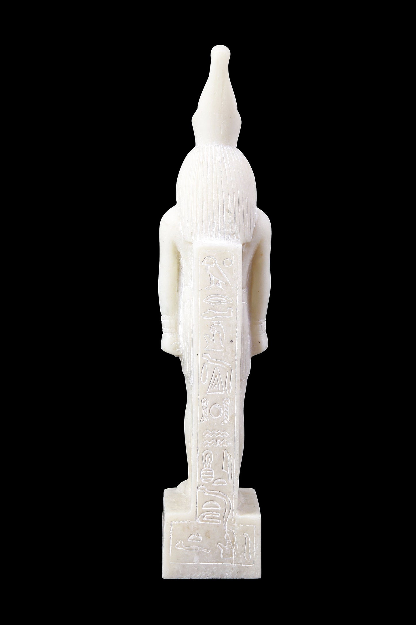 Ancient Egyptian Falcon Bird God Horus white sculpture heavy marble stone made in Egypt