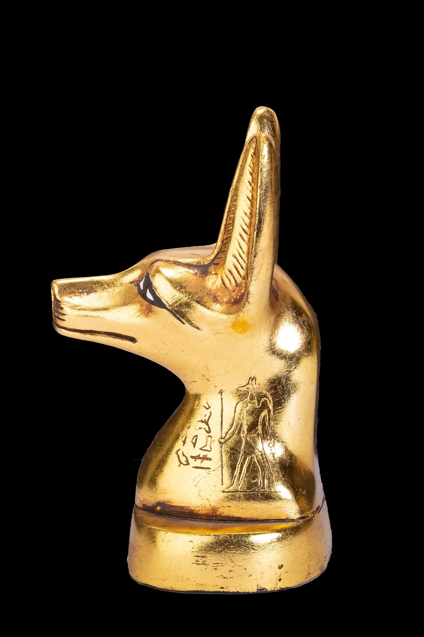 Amazing Anubis Jackal Head the god of afterlife and mummification with amazing gold leaf hand painted- Replica Altar statue