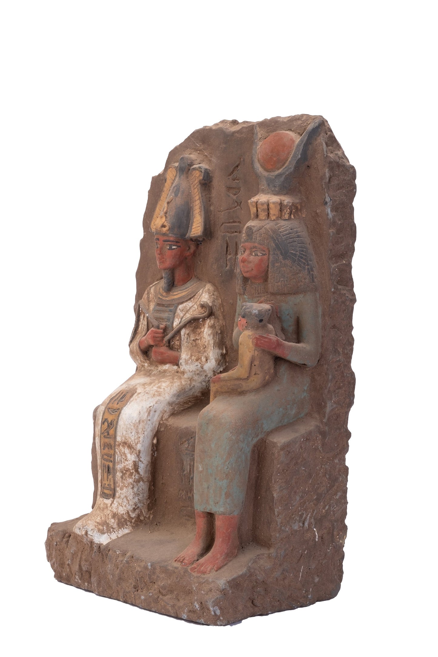 Statue of the most powerful family in Ancient Egypt (Isis goddess of love-Osiris god of Agriculture-Horus god of Sky)