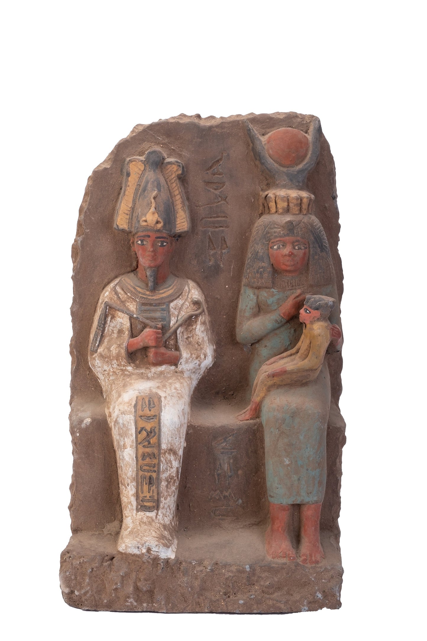 Statue of the most powerful family in Ancient Egypt (Isis goddess of love-Osiris god of Agriculture-Horus god of Sky)