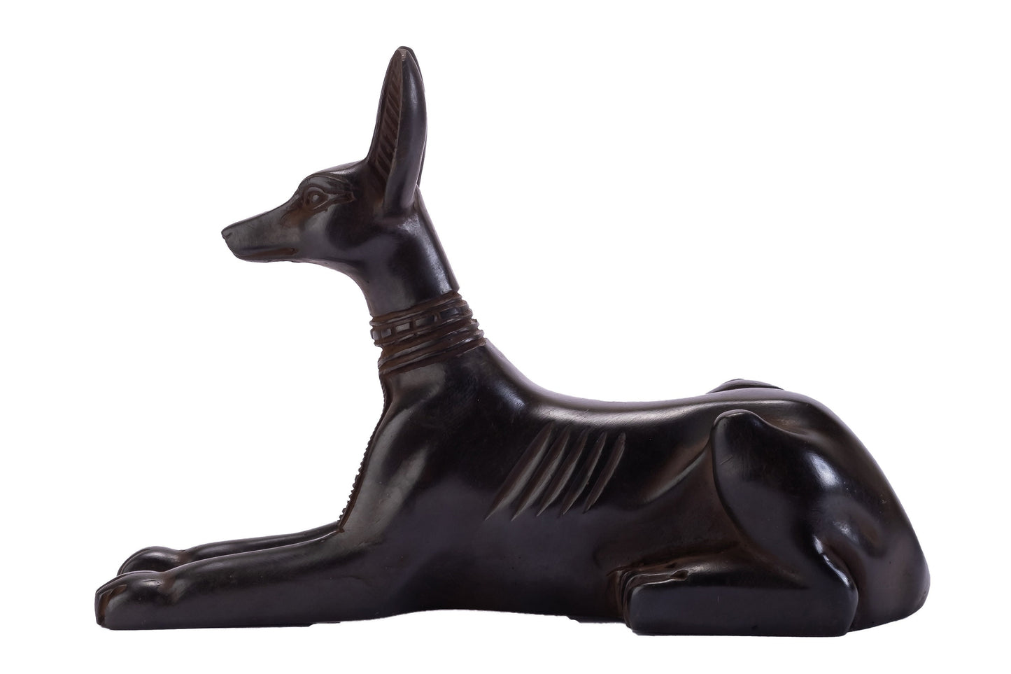 Ancient Egyptian large statue of God Anubis Jackal Dog Black stone made in Egypt