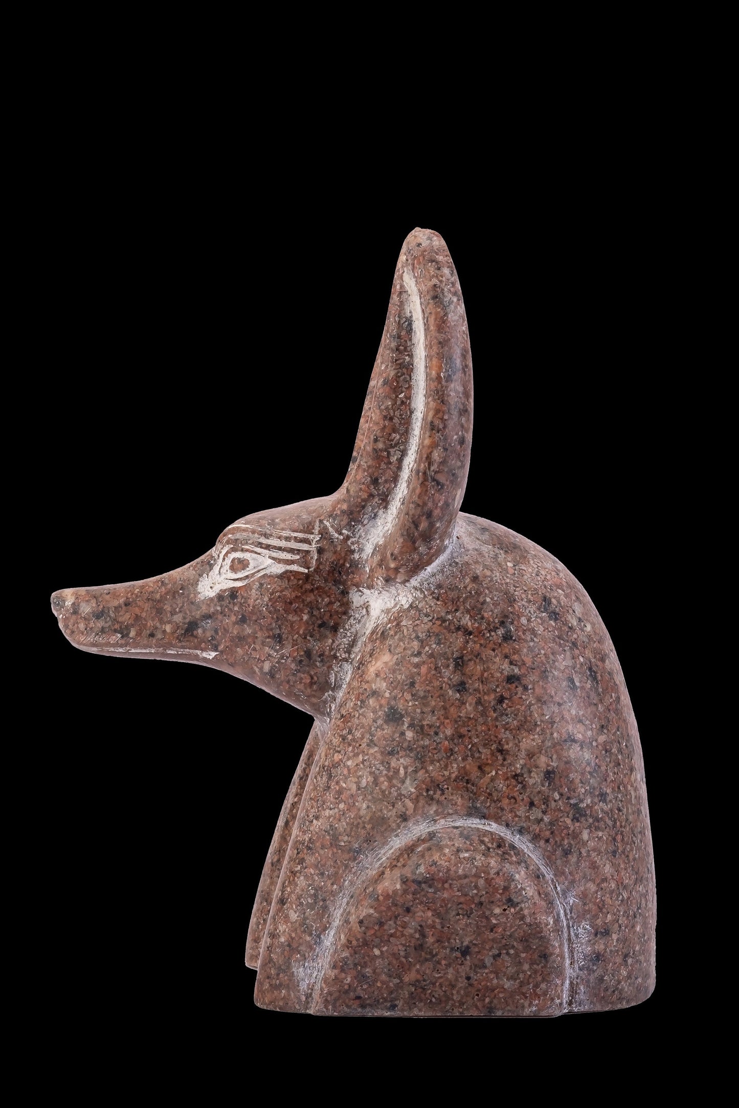 Rare Bust of Anubis Jackal face, God of afterlife and mummification handmade Altar statue made in Egypt from granite stone