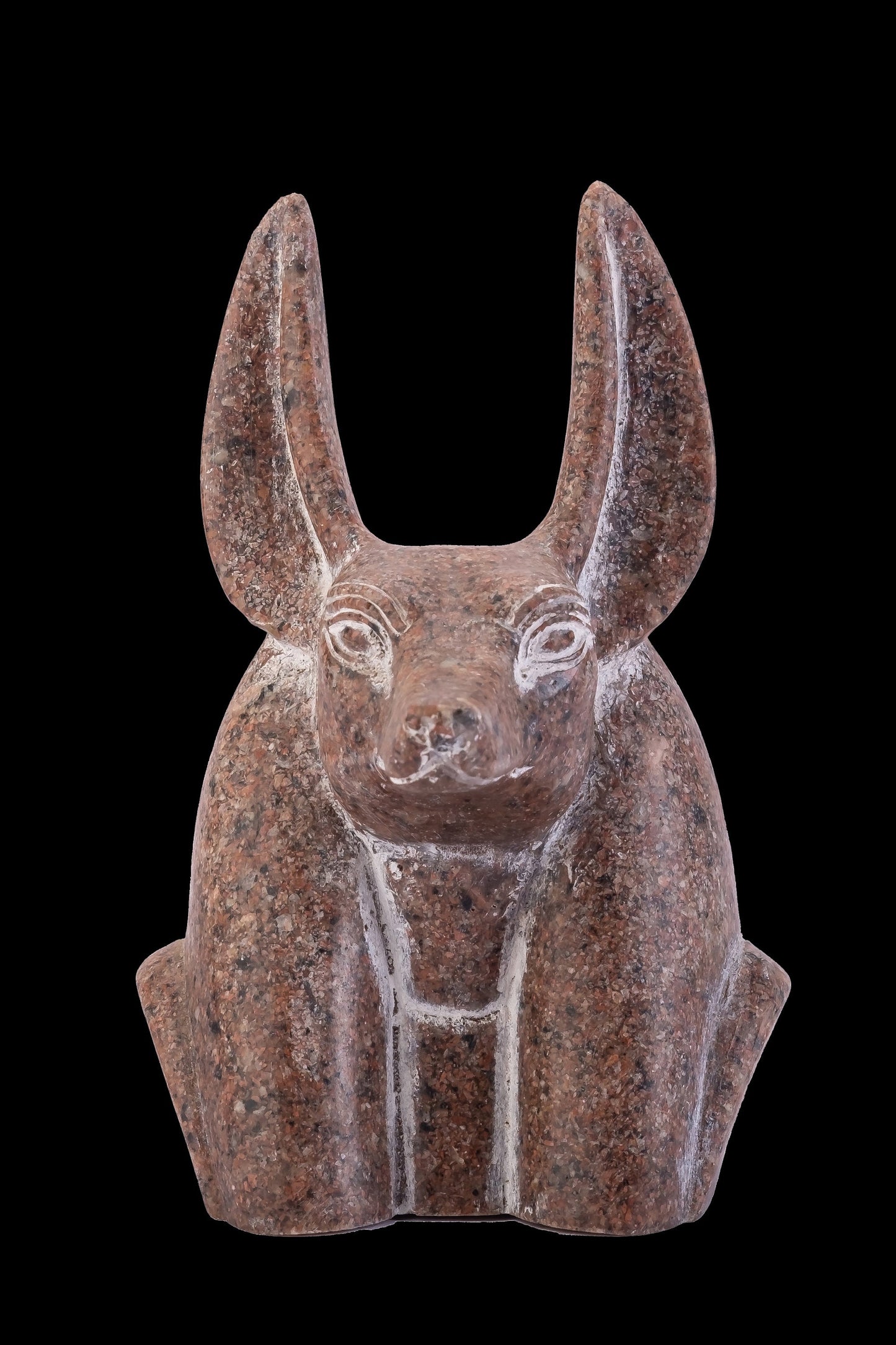 Rare Bust of Anubis Jackal face, God of afterlife and mummification handmade Altar statue made in Egypt from granite stone