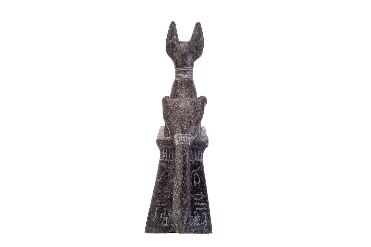 Replica of Anubis shrine with Ramses II chariot scene & Tutankhamun Family - sculpture Handmade in Egypt from Granite stone