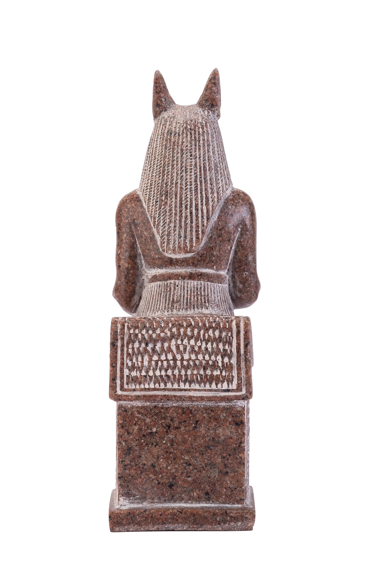 Amazing statue of the Jackal Anubis sitting on a throne Replica Altar statue handmade in Egypt from Granite stone heavy masterpiece