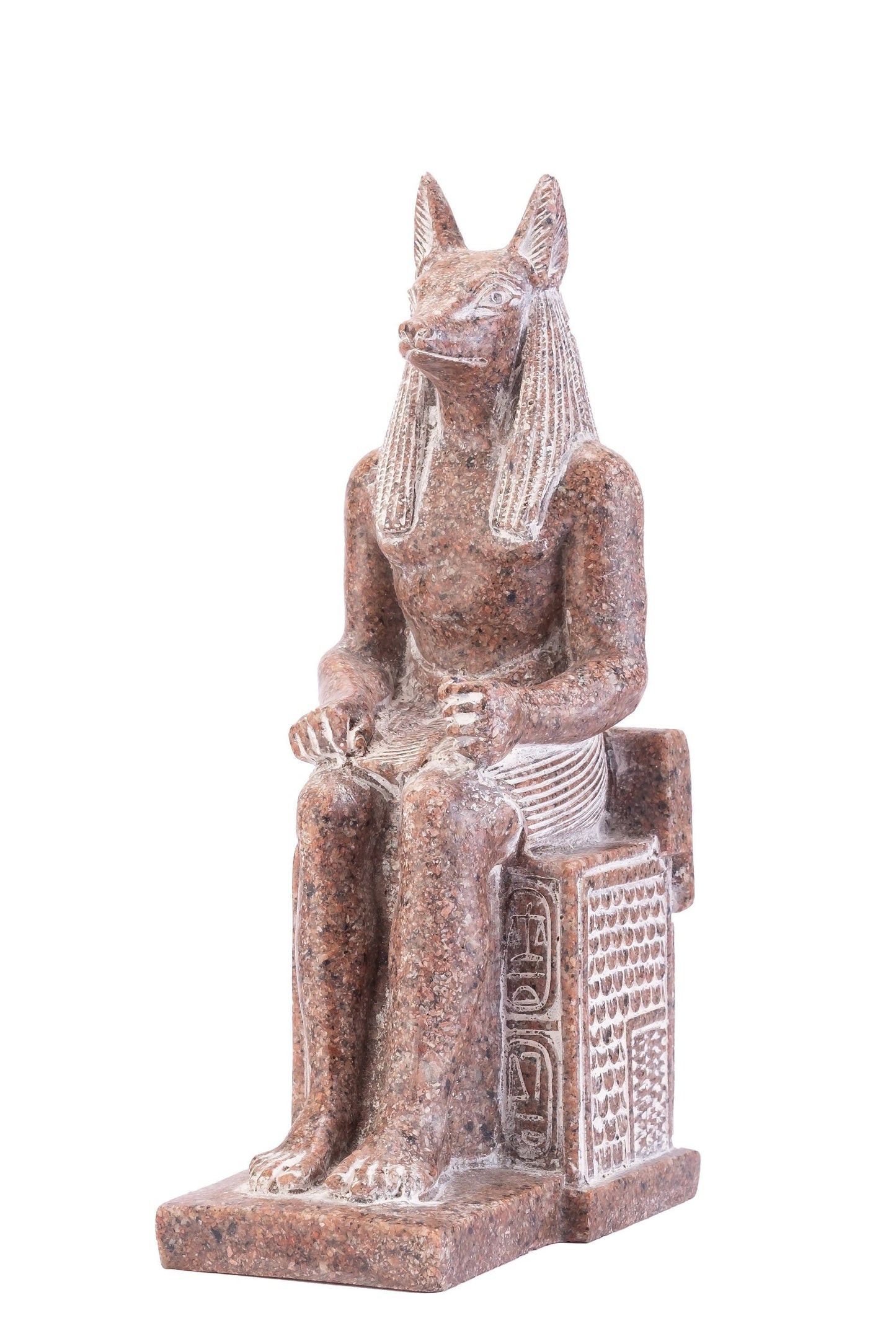 Amazing statue of the Jackal Anubis sitting on a throne Replica Altar statue handmade in Egypt from Granite stone heavy masterpiece