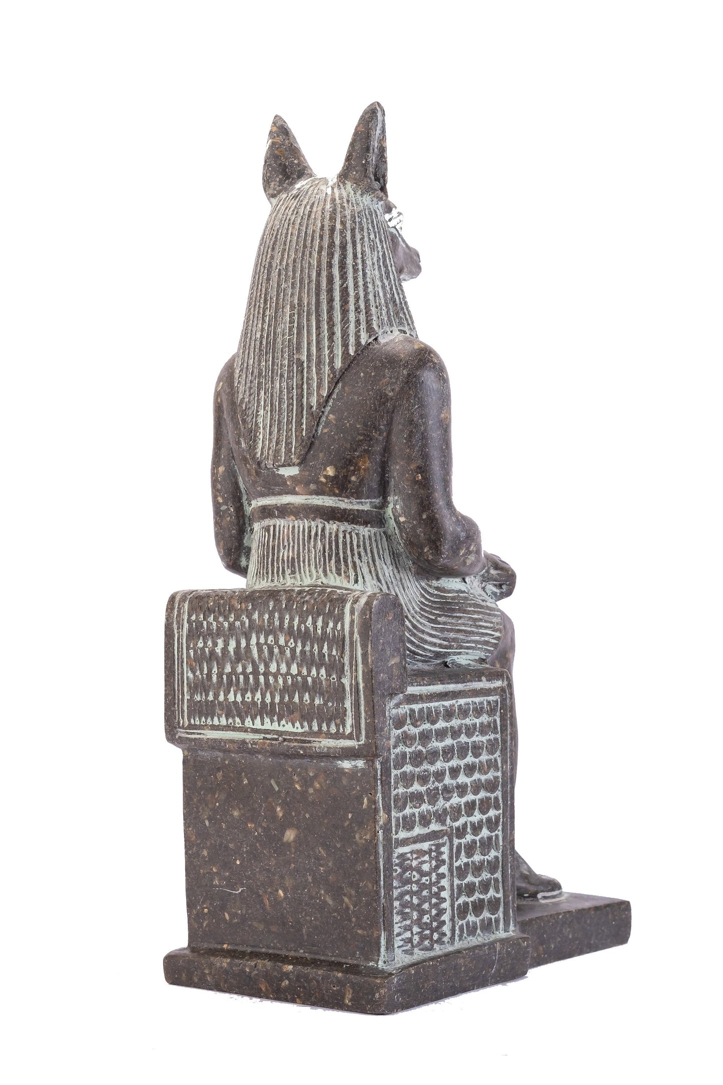 Amazing statue of the Jackal God Anubis sitting on a throne Replica Altar statue handmade in Egypt from Granite stone heavy masterpiece