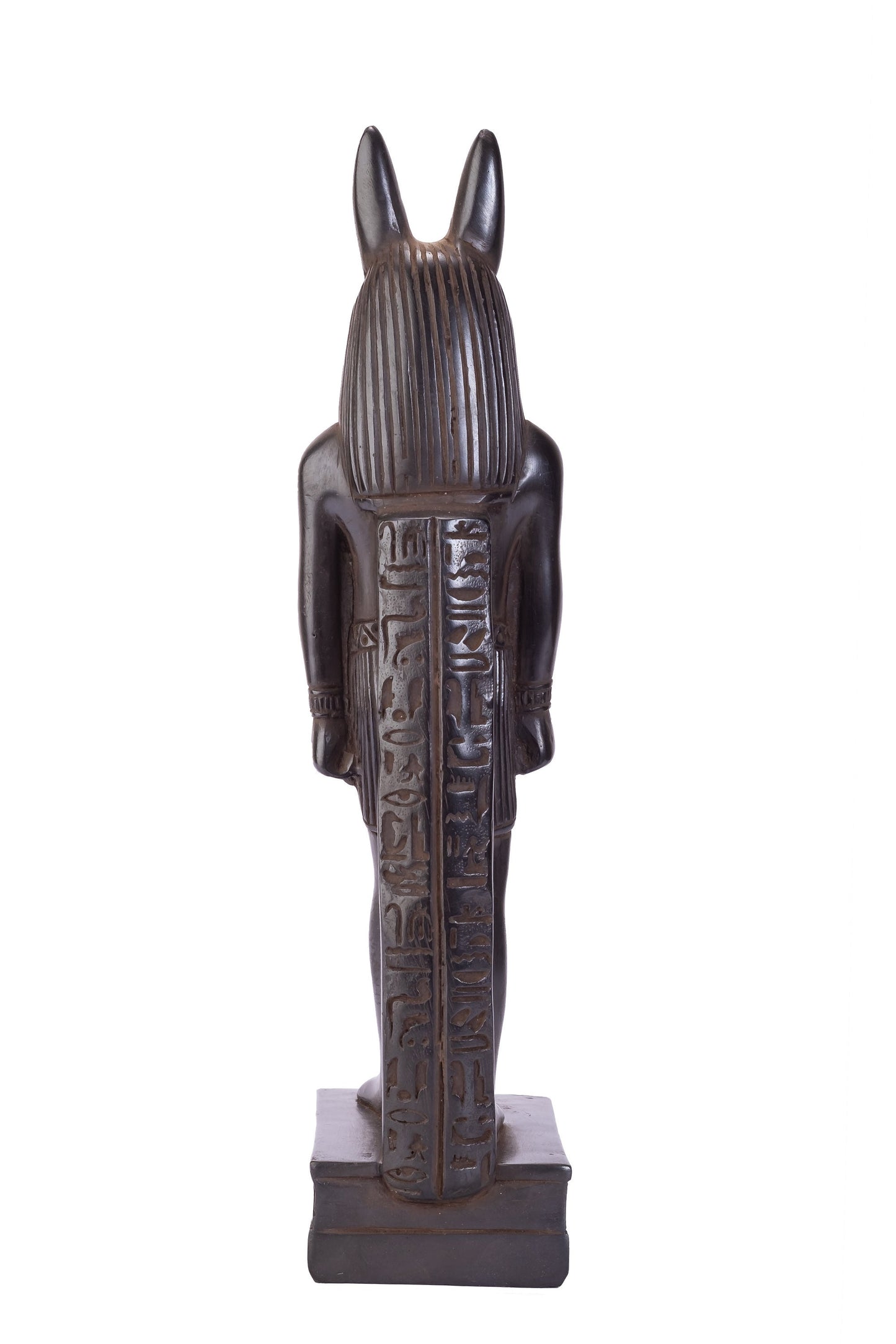 A unique ancient Egyptian statue of Anubis Jackal God of afterlife and mummification standing with jackal head and human body-  Handmad