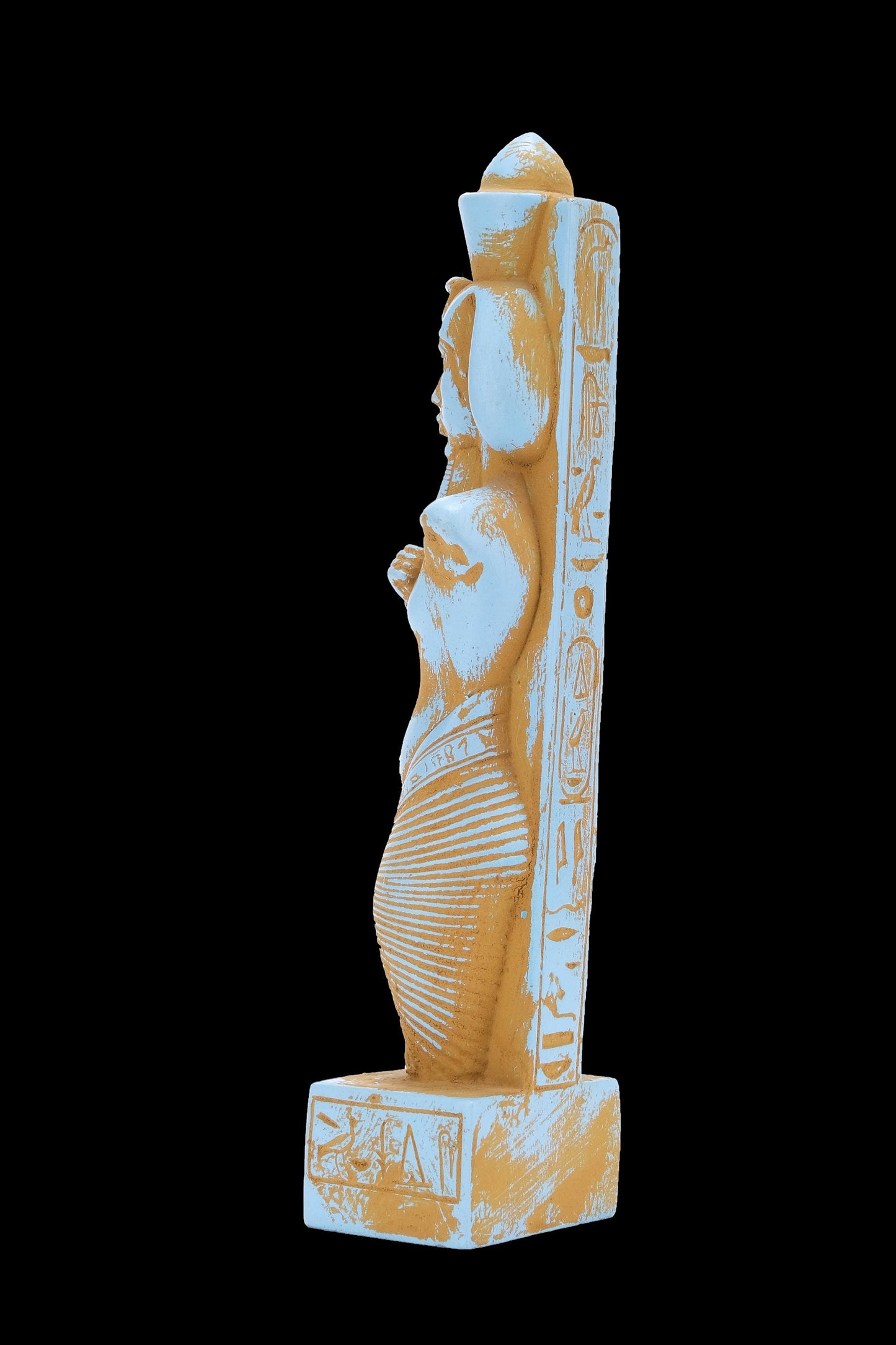Ancient Egyptian statue of king Akhenaten (Amenhotep IV) (about 1351-1334 BC) King of the 18th dynasty. Unique blue made in Egypt