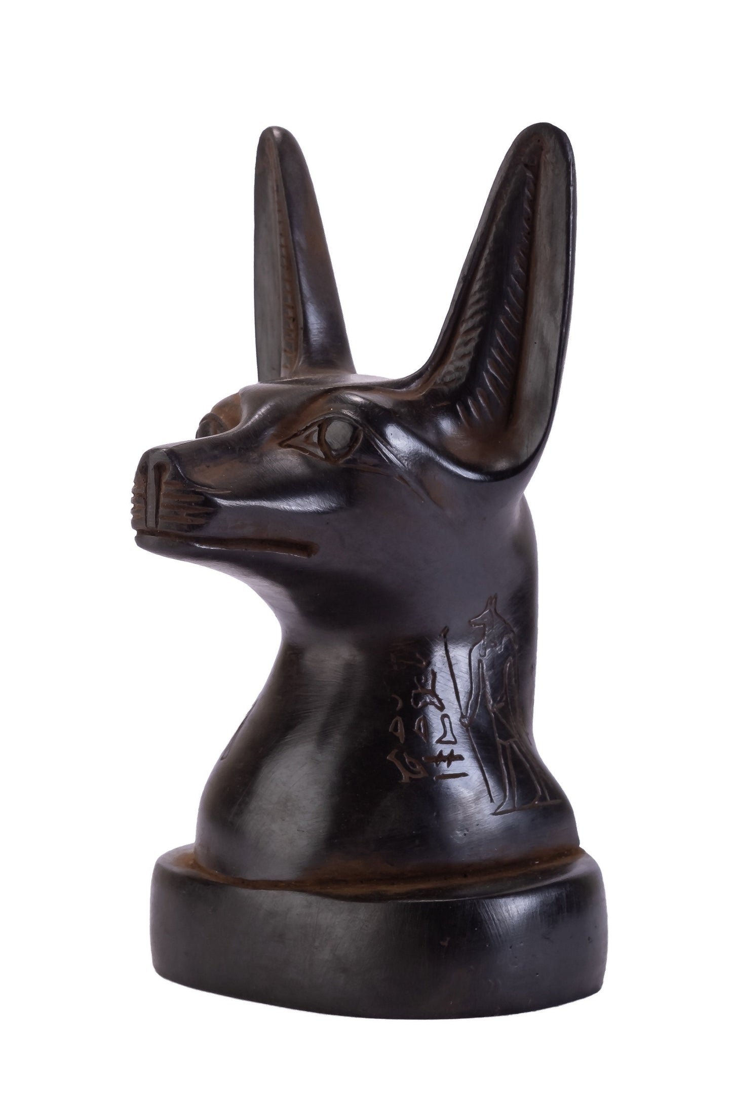 Amazing Anubis jackal Head the god of afterlife and mummification .black heavy stone Replica Altar statue made with Egyptian soul