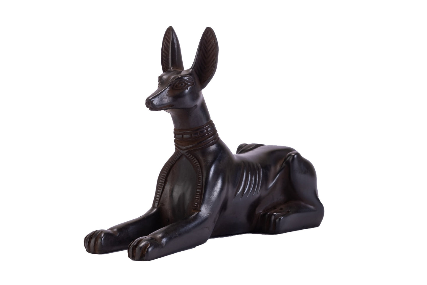 Ancient Egyptian large statue of God Anubis Jackal Dog Black stone made in Egypt