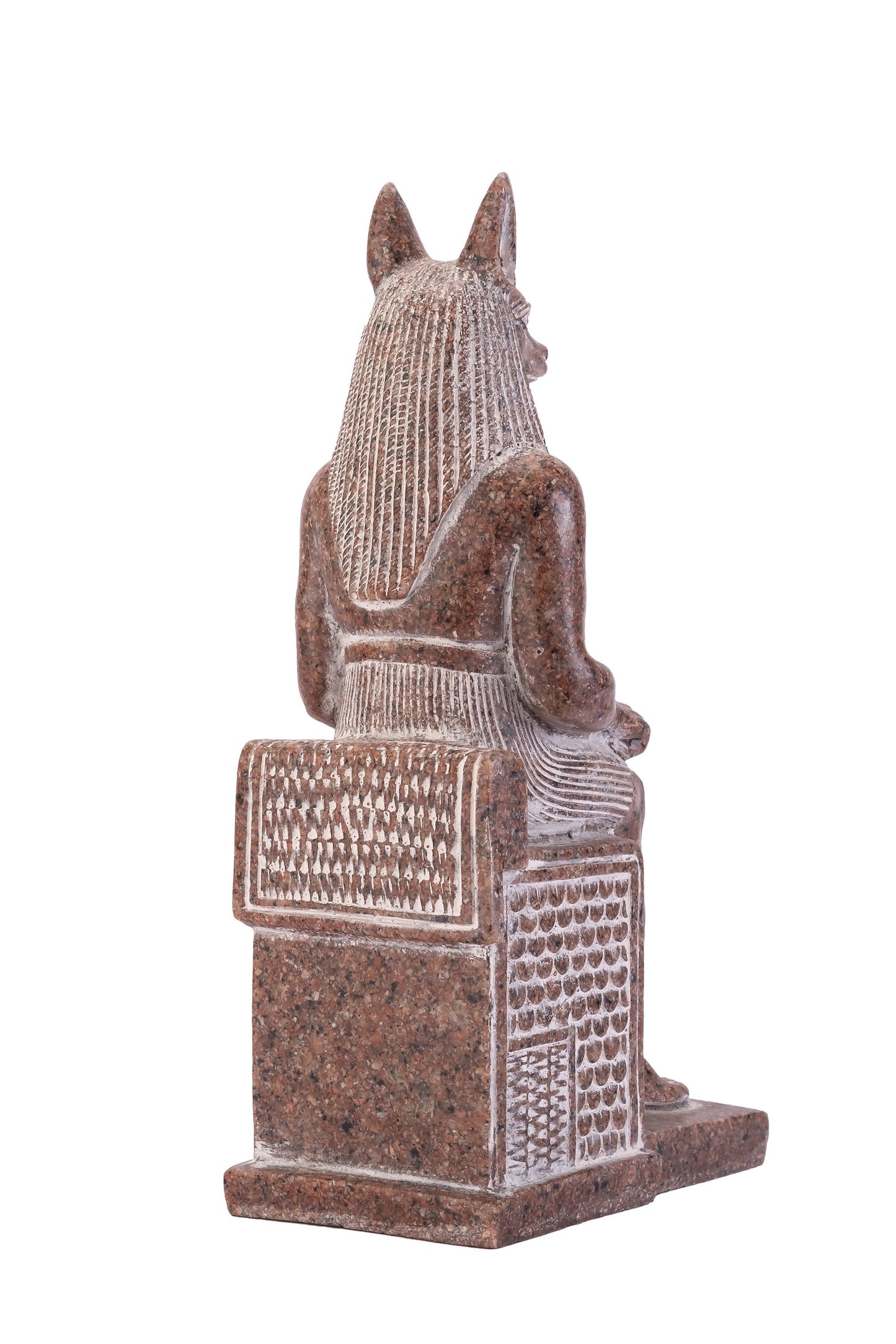 Amazing statue of the Jackal Anubis sitting on a throne Replica Altar statue handmade in Egypt from Granite stone heavy masterpiece