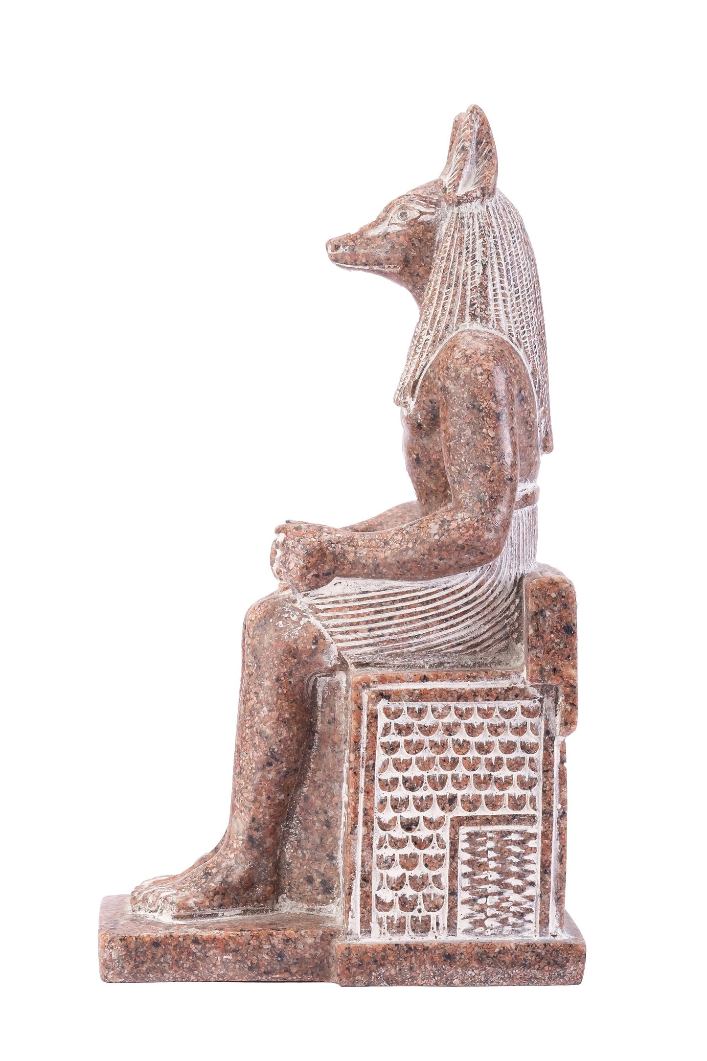 Amazing statue of the Jackal Anubis sitting on a throne Replica Altar statue handmade in Egypt from Granite stone heavy masterpiece