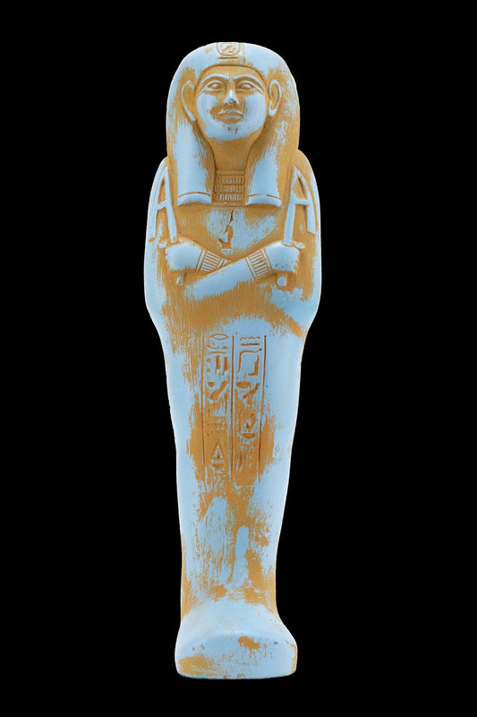 Egyptian Goddess Isis Ushabti heavenly color made of heavy stone by Egyptian soul