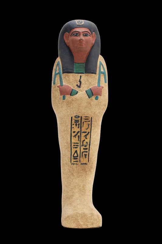 Ushabti of Egyptian goddess Isis made of Lime stone hand painted- Made in Egypt