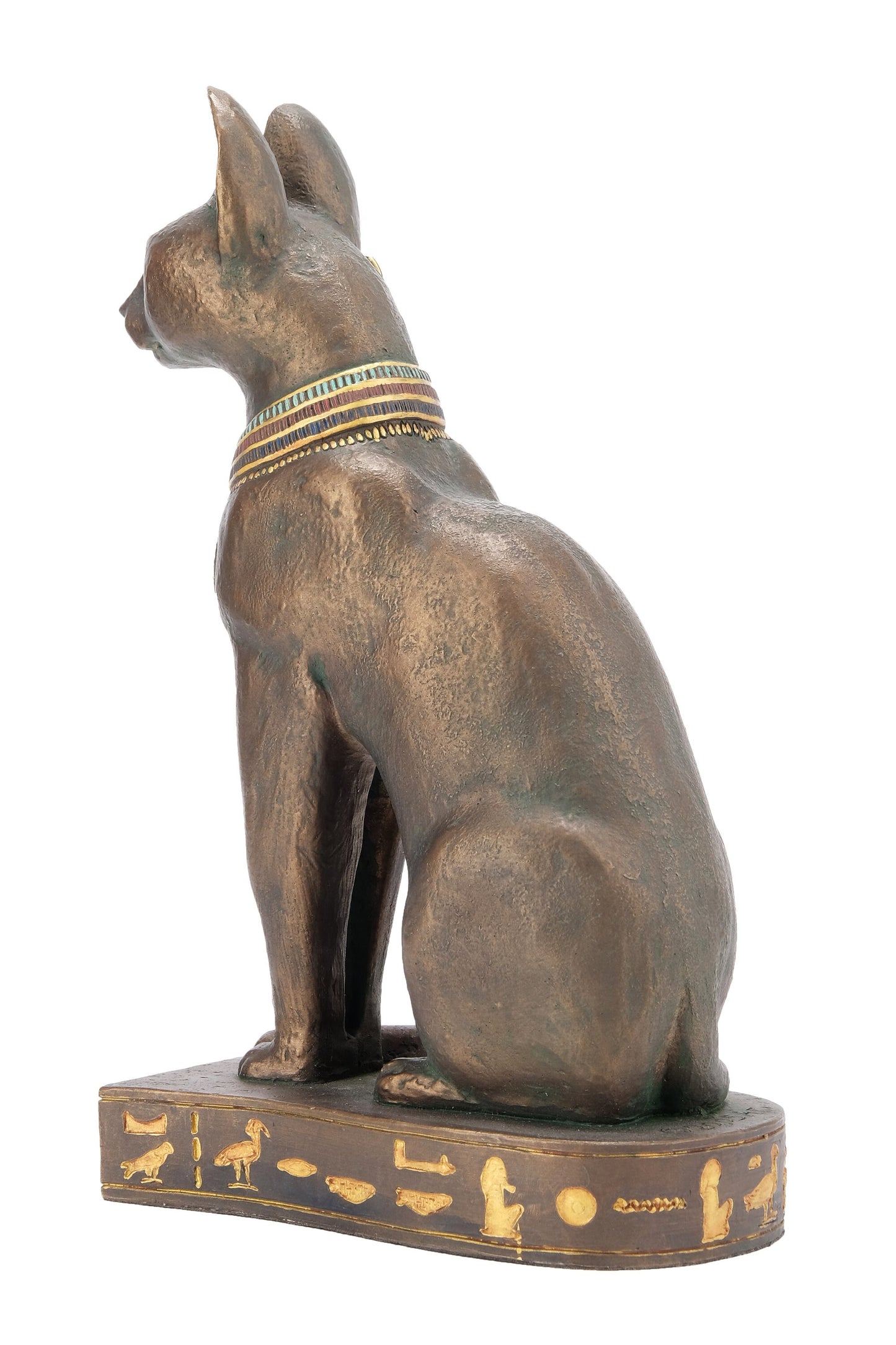 Statue of Egyptian Art Goddess Bastet cat heavy stone hand painted made in Egypt