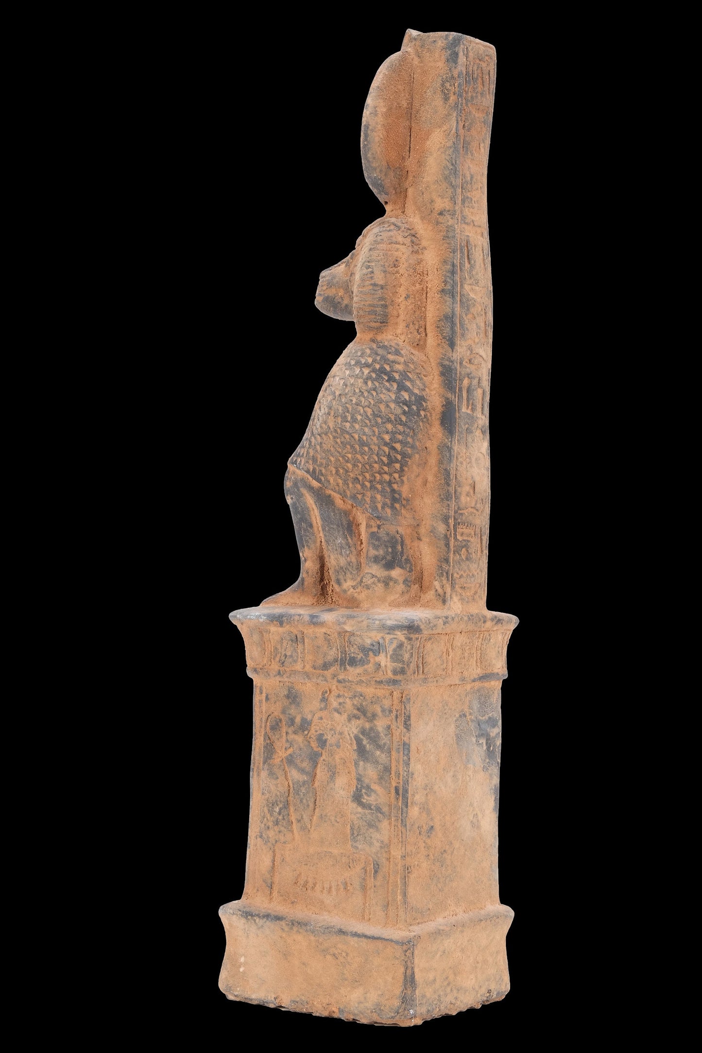 Statue of Thoth as a seated Baboon wearing feathers