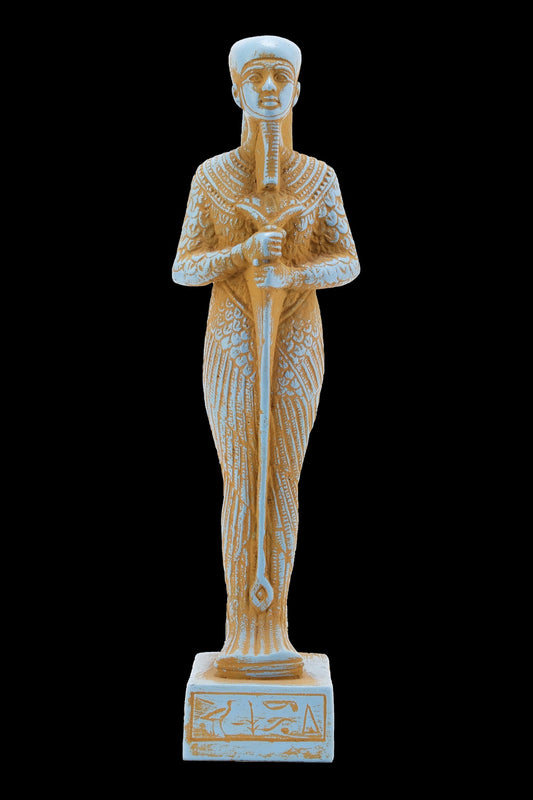 Ancient Egyptian statue of Ptah - Unique blue color stone made in Egypt