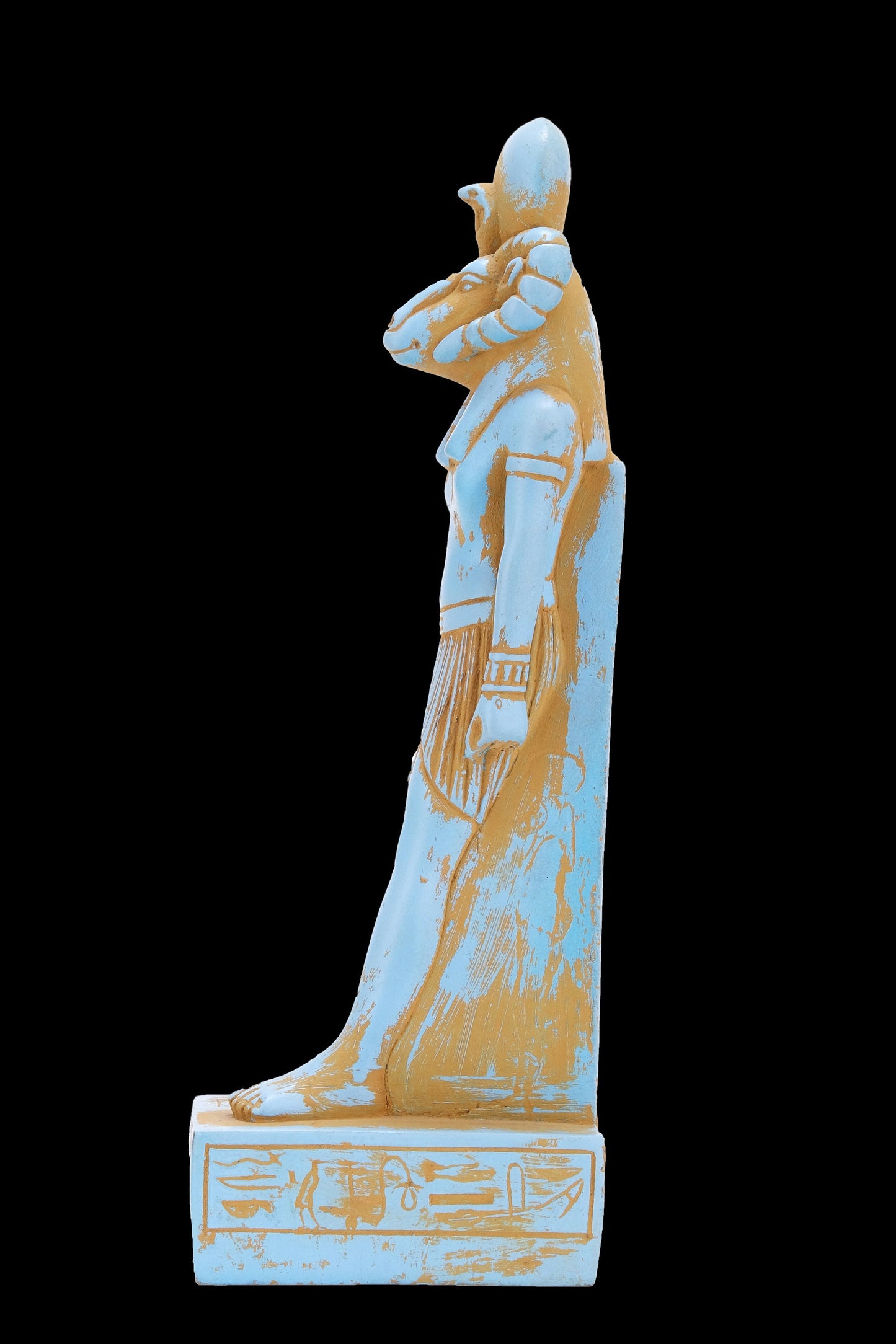 Statue of Khnum Egyptian Symbol of the Nile and fertility in form of Ram - Heavenly color made in Egypt