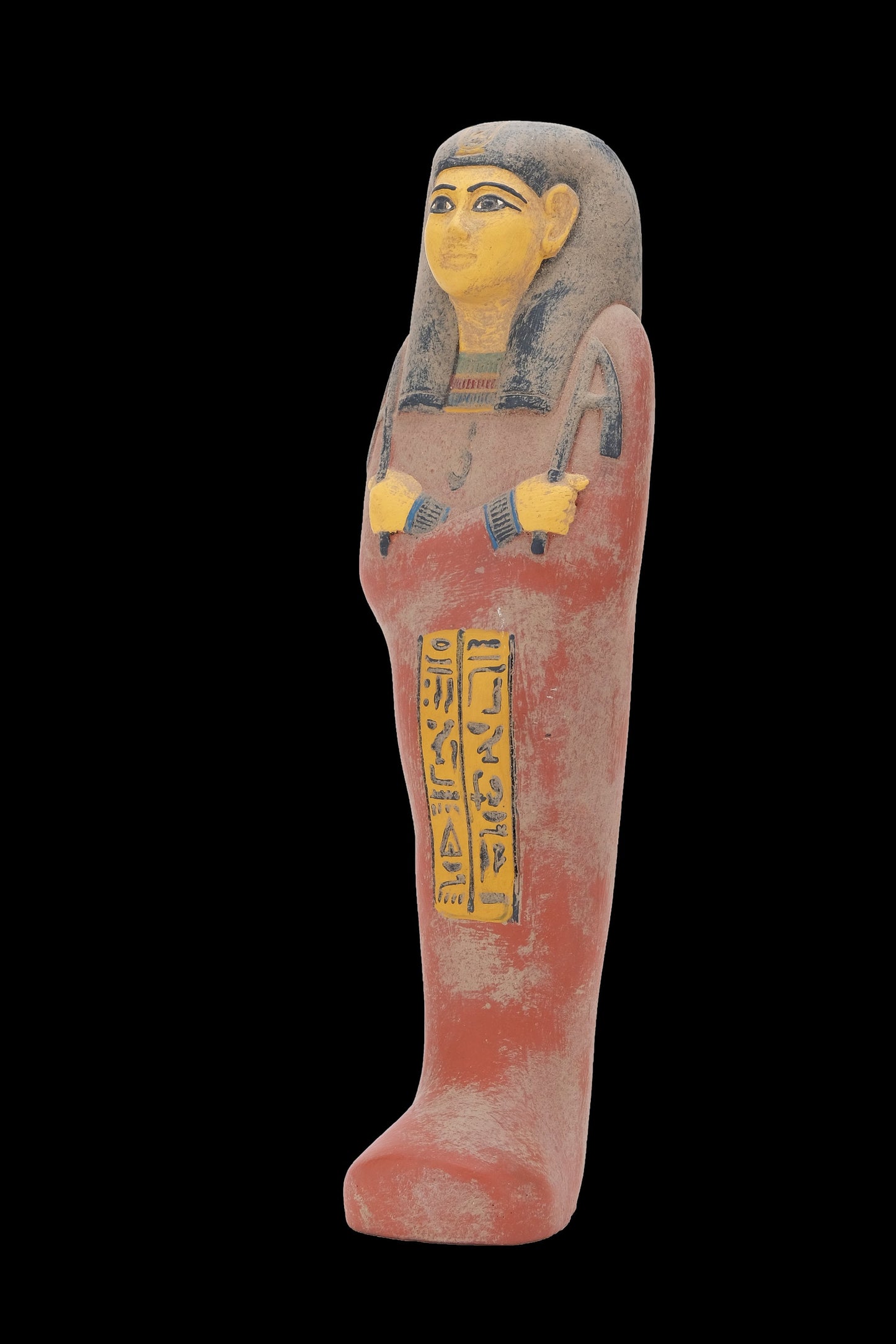 Ushabti of Egyptian goddess Isis made of Lime stone hand painted