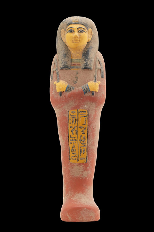 Ushabti of Egyptian goddess Isis made of Lime stone hand painted