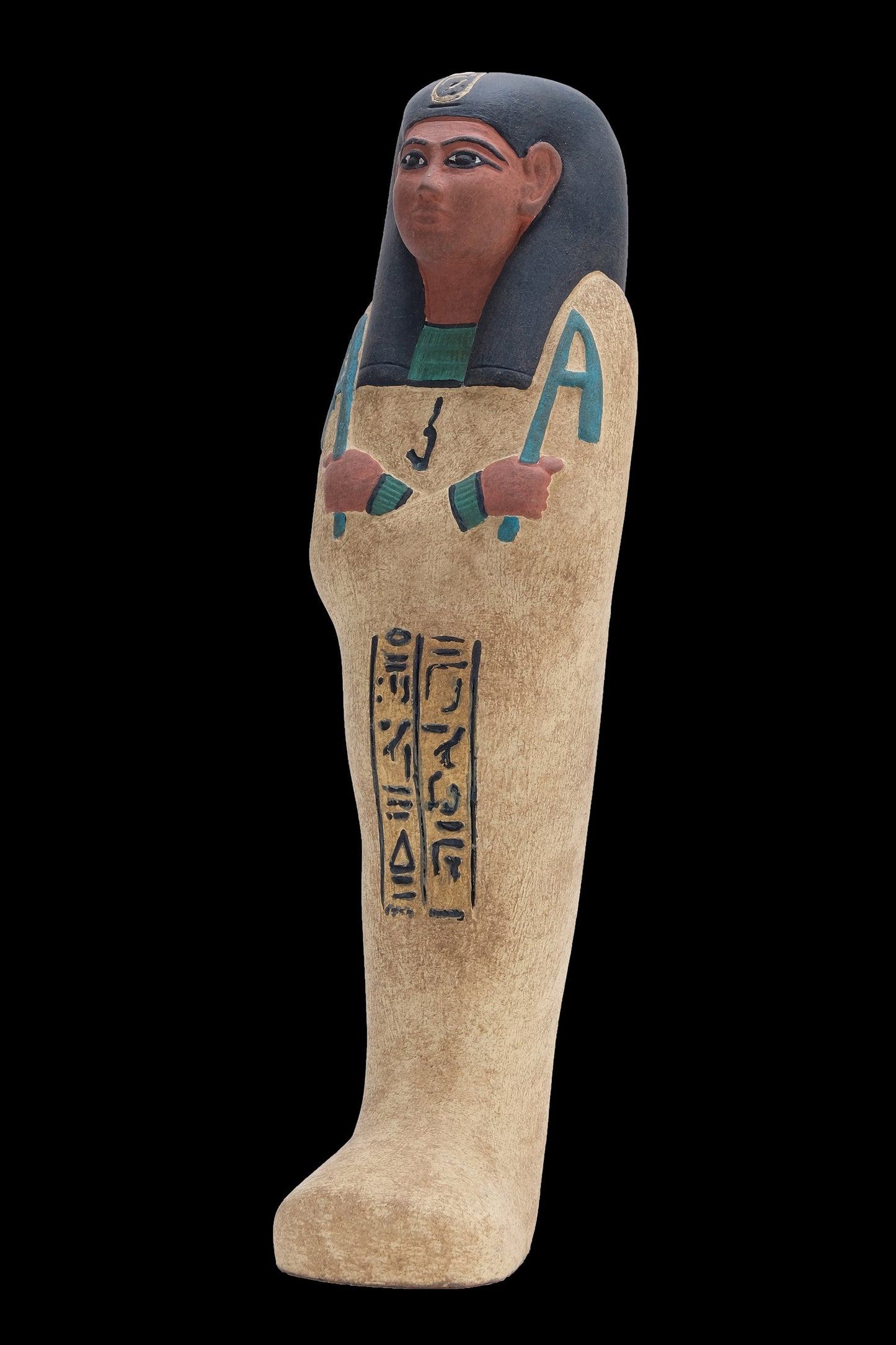 Ushabti of Egyptian goddess Isis made of Lime stone hand painted- Made in Egypt