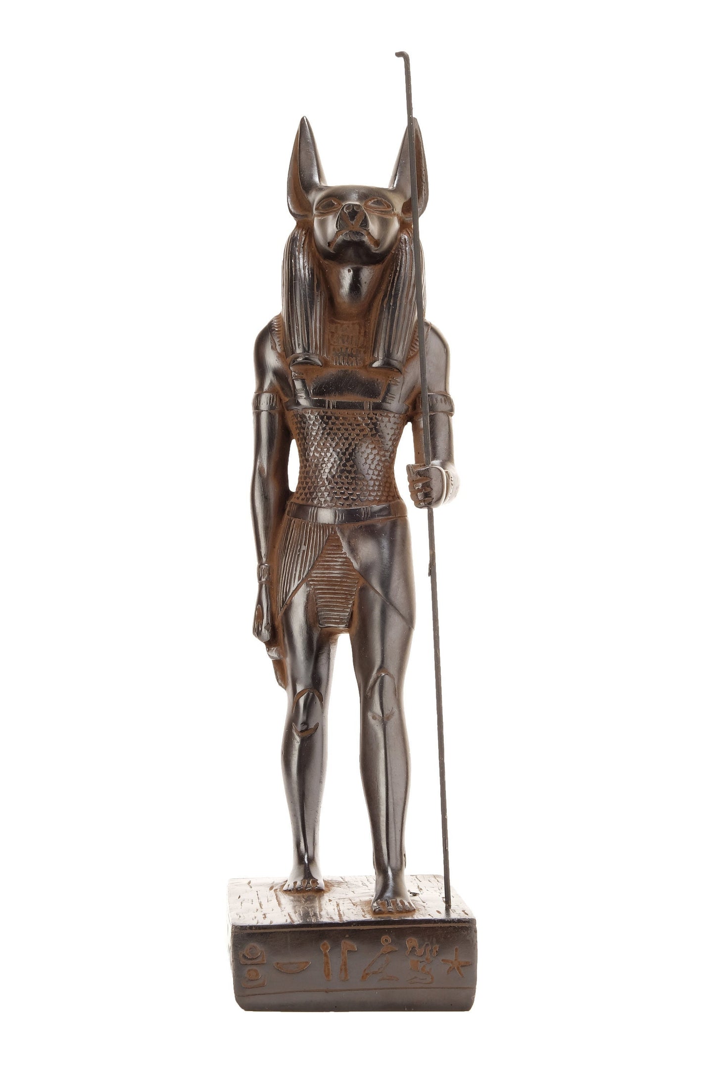 A unique ancient Egyptian statue of Anubis Jackal  standing with jackal head and human body - Handmade in Egypt