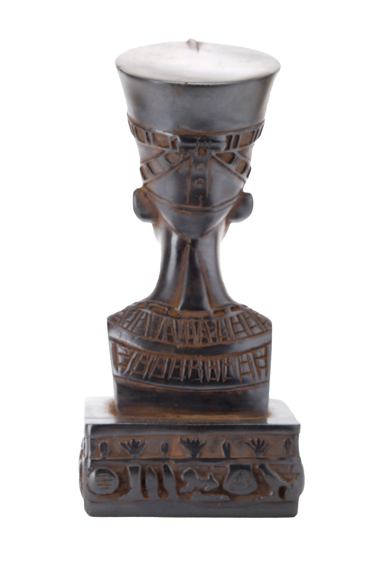 Statue of Egyptian Queen Nefertiti black heavy solid stone made in Egypt - Nefertiti was a queen of Egypt and wife of king Akhenaten