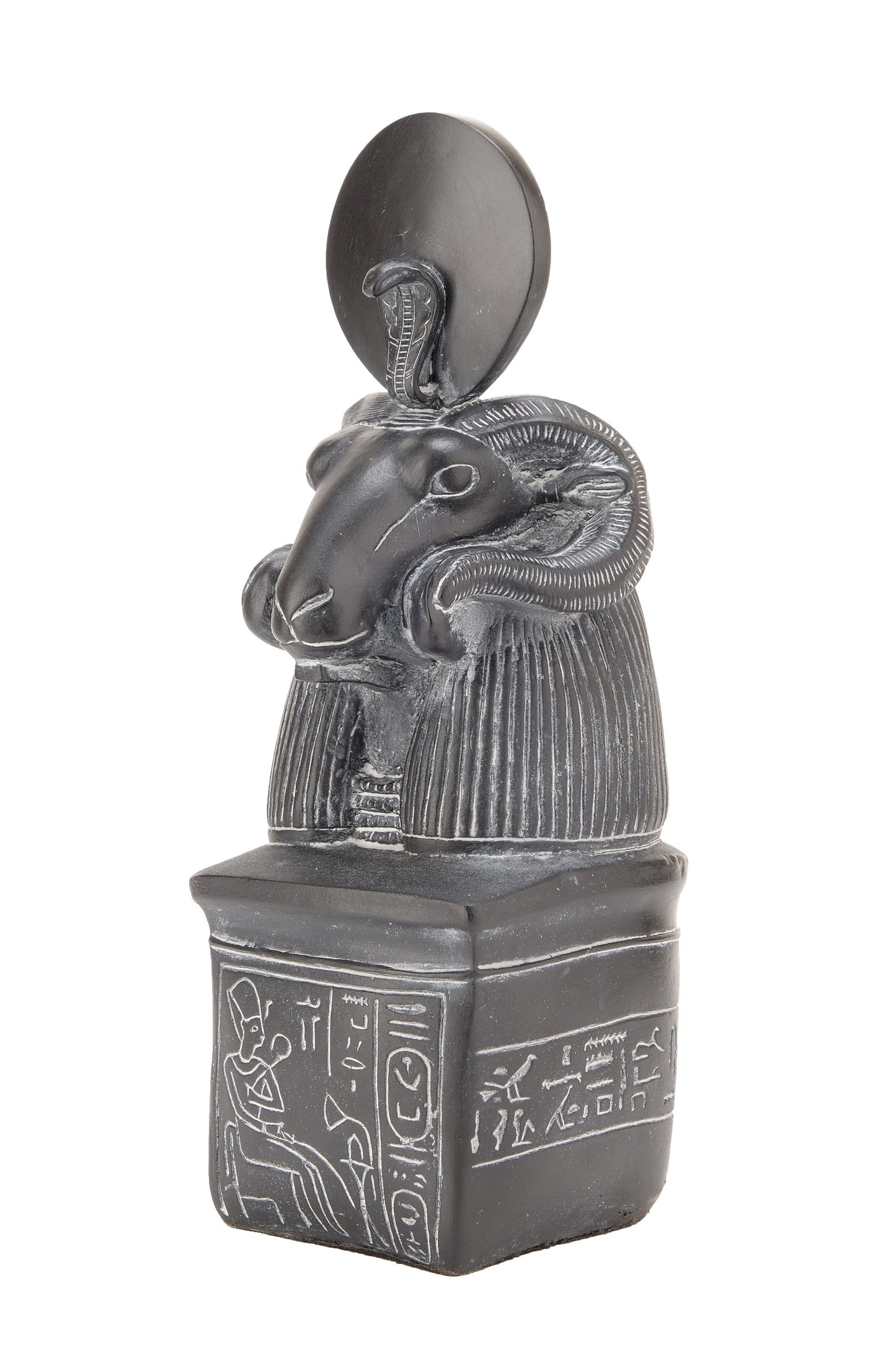 Amazing Khnum head Egyptian symbol of the Nile and fertility in form of Ram- black heavy stone made in Egypt