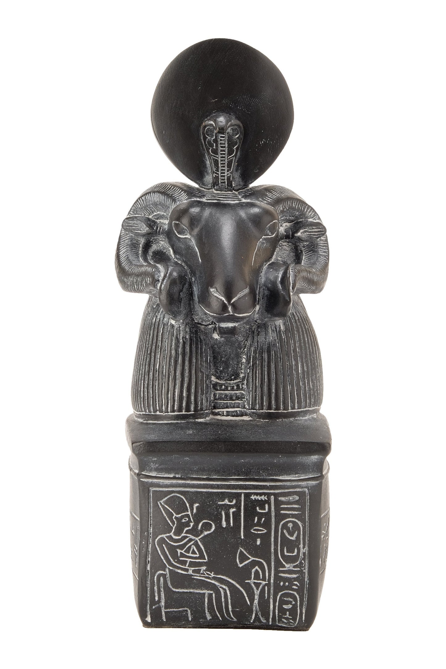 Amazing Khnum head Egyptian symbol of the Nile and fertility in form of Ram- black heavy stone made in Egypt