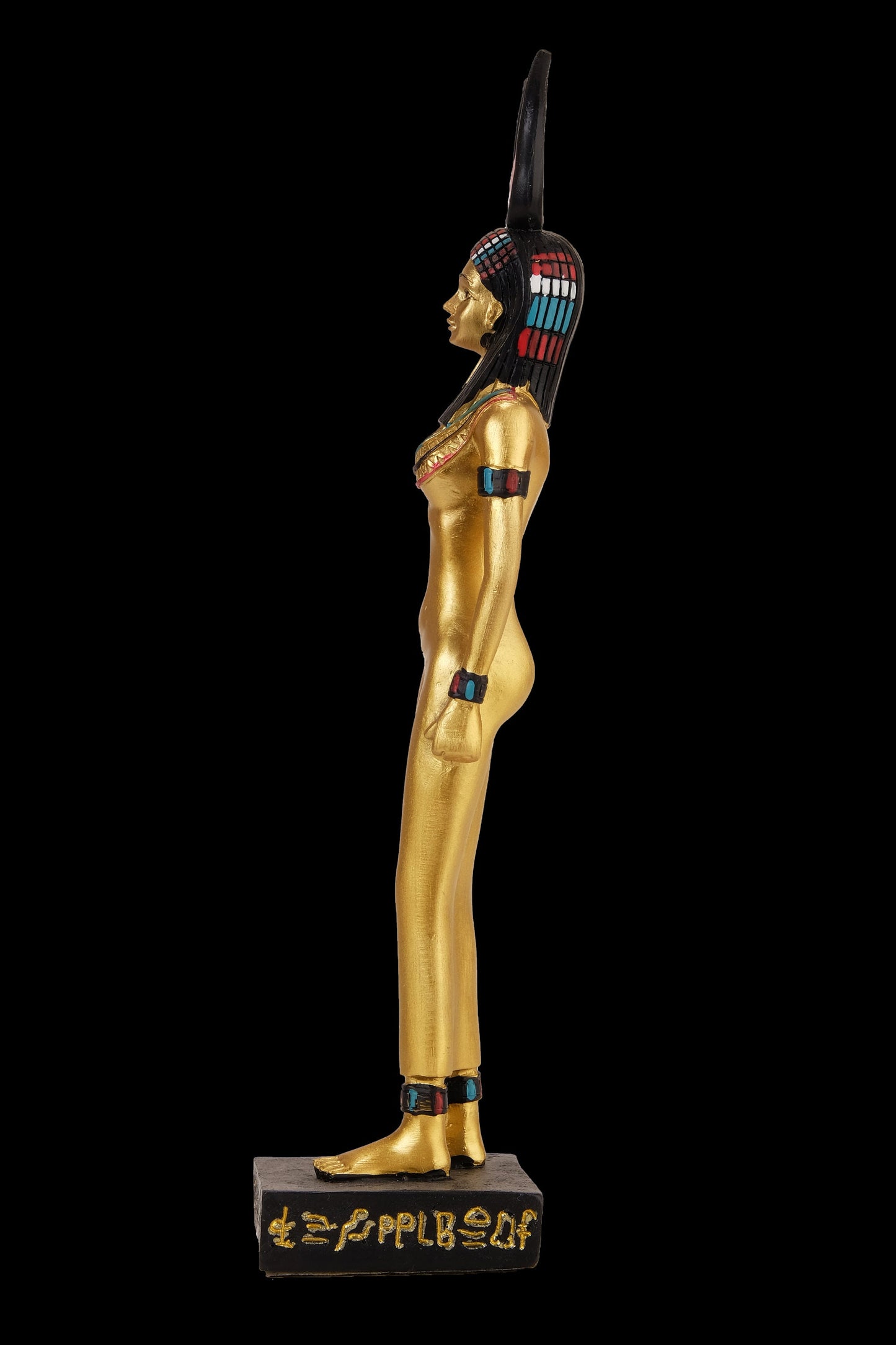 Hathor statue with the fantastic colors Handmade in Egypt. The Egyptian goddess Hathor was god of love,fertility & Joy