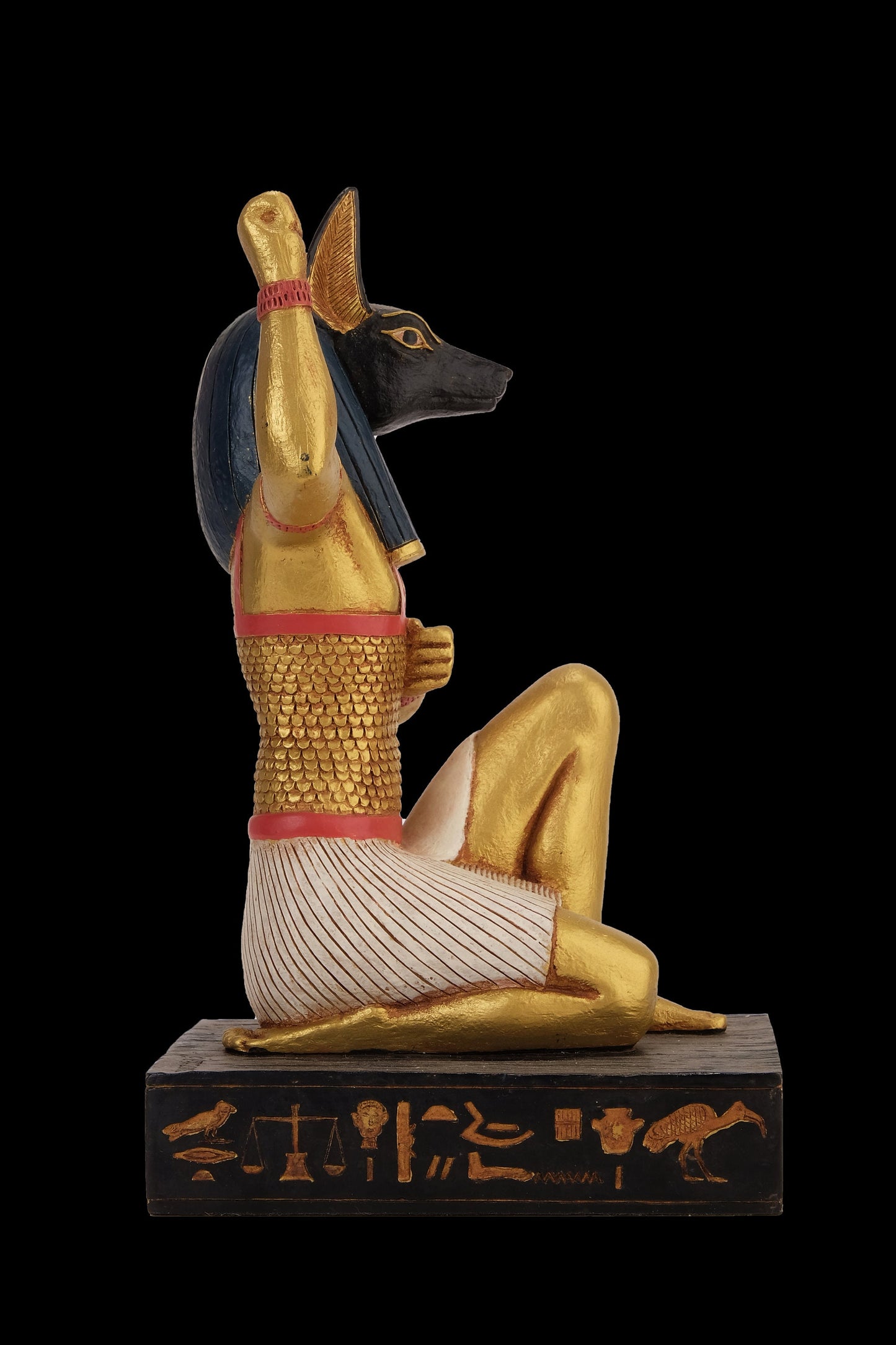 Anubis Ancient Egyptian God of Dead saluting the Rising sun statue