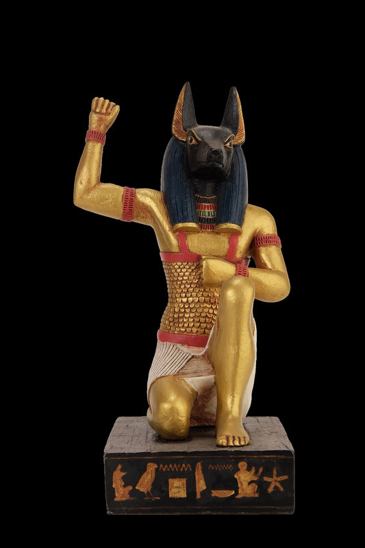 Anubis Ancient Egyptian God of Dead saluting the Rising sun statue